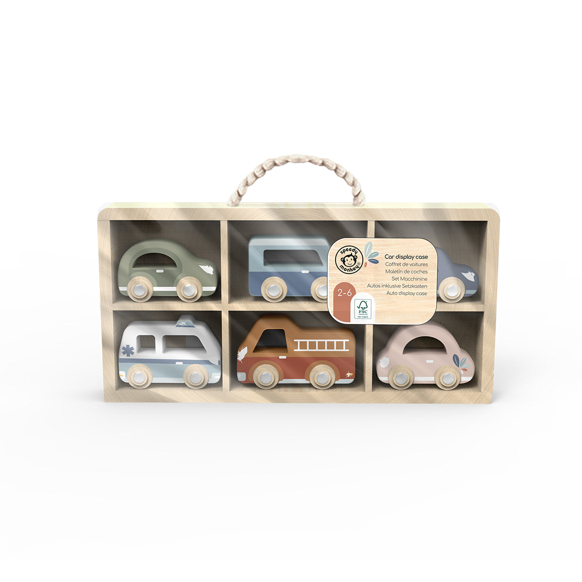 Car Display Case W/ 6 Vehicles