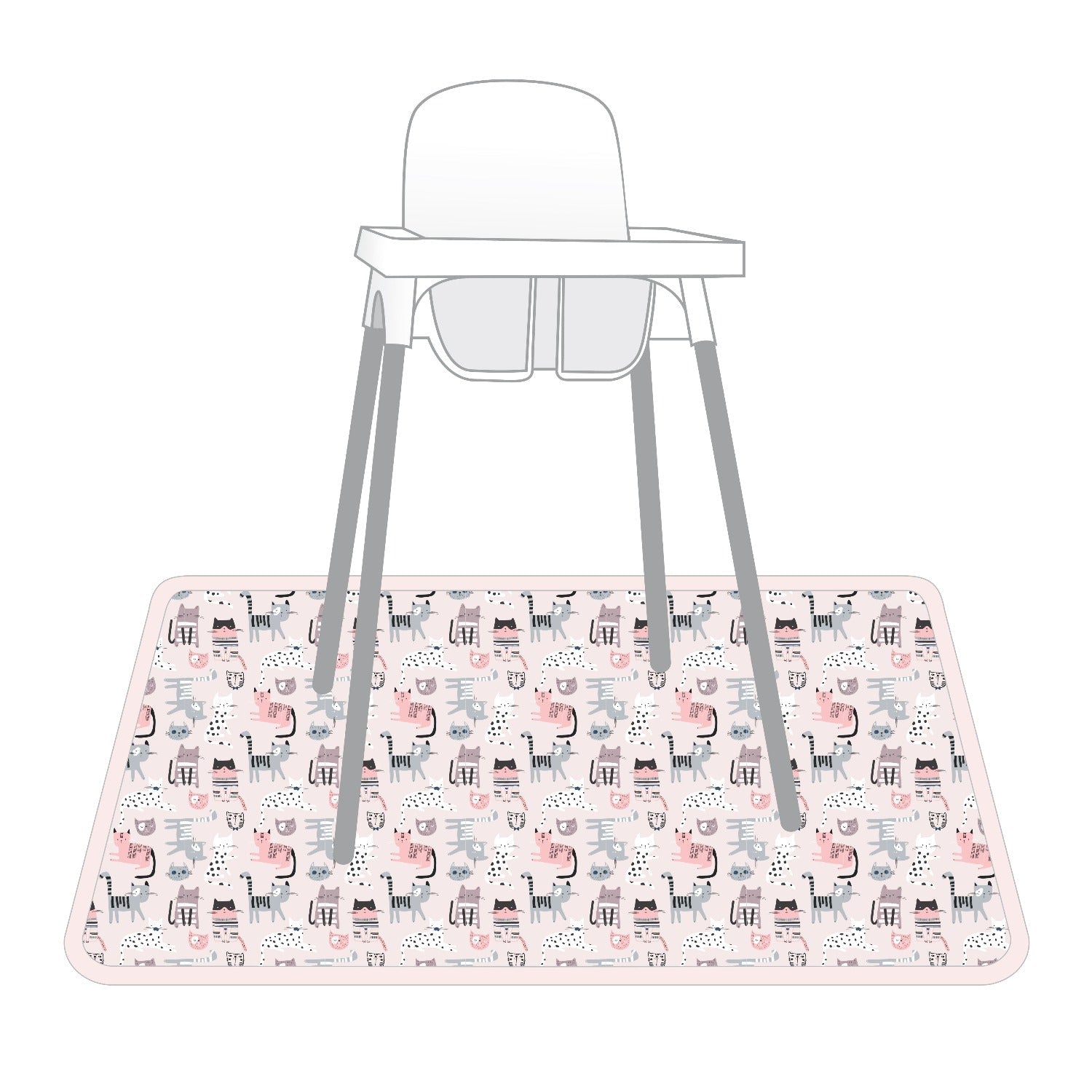 Kitty Splash Mat - A Waterproof Catch-all For Highchair Spills And More!
