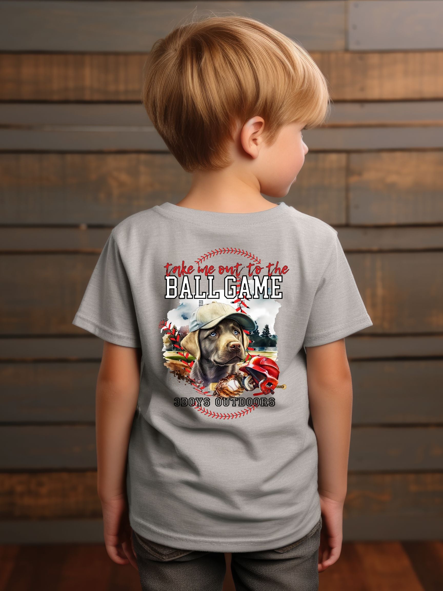 3boys Outdoors Take Me Out To The Ballgame Dog