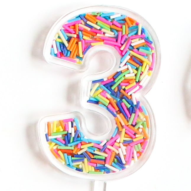 Sprinkle Number Acrylic Cake Toppers