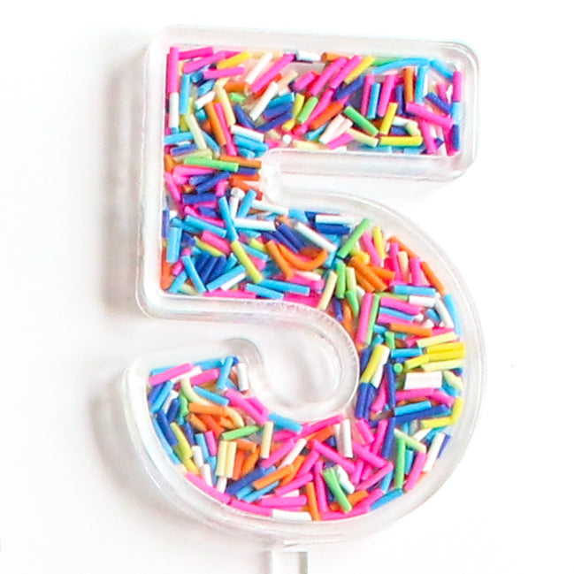 Sprinkle Number Acrylic Cake Toppers