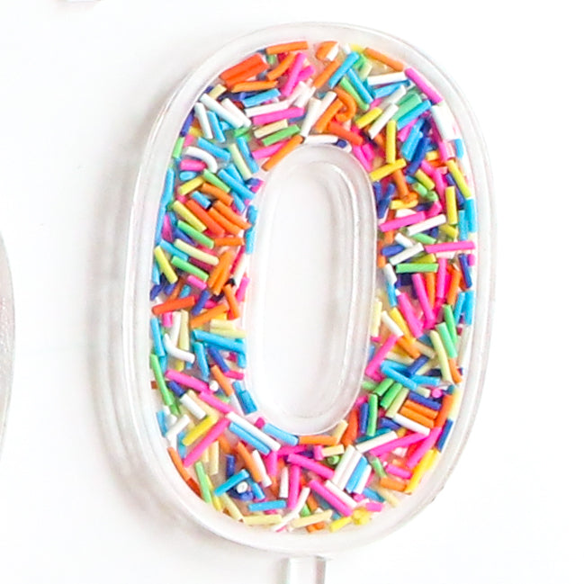 Sprinkle Number Acrylic Cake Toppers