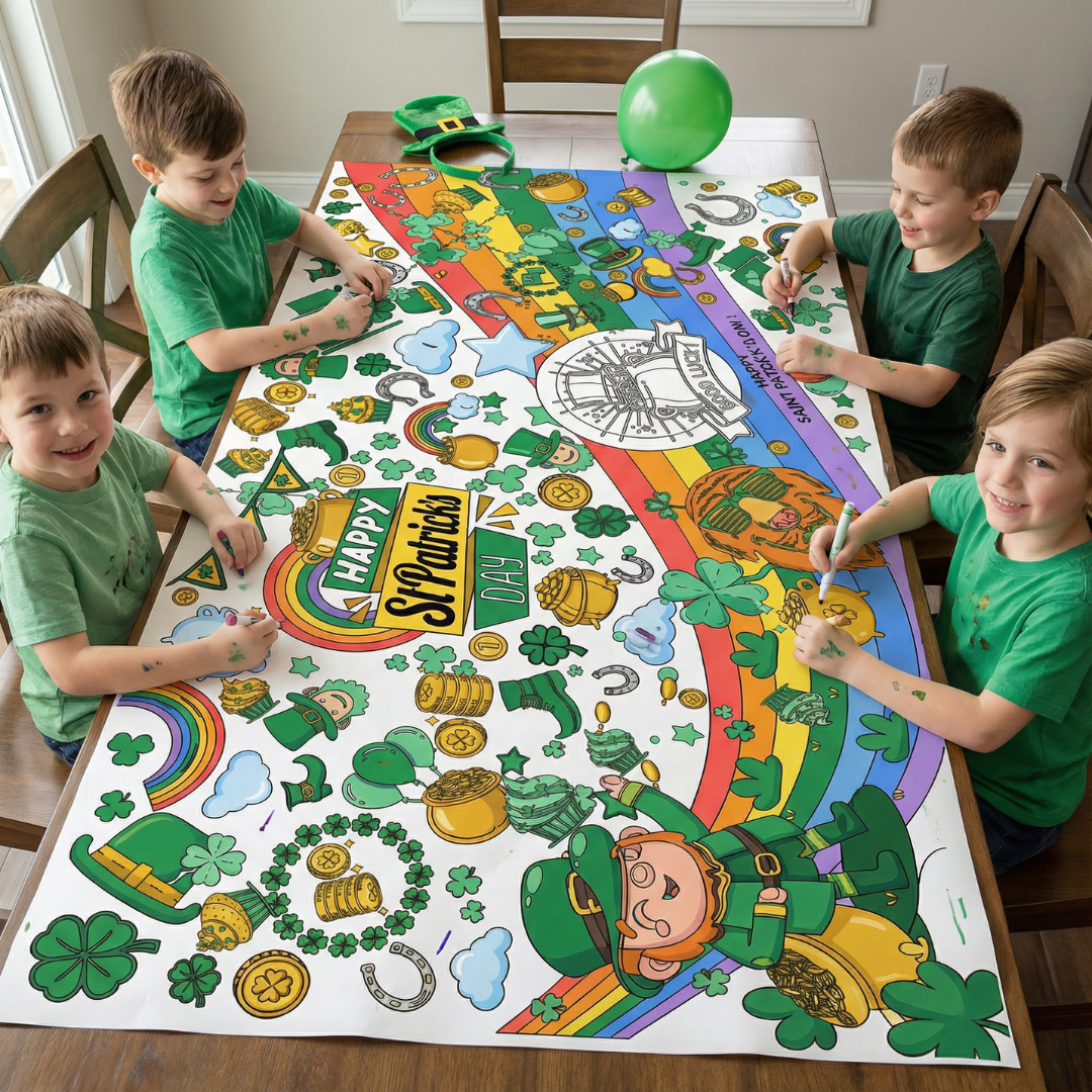 St. Patrick's Day Coloring Tablecloth