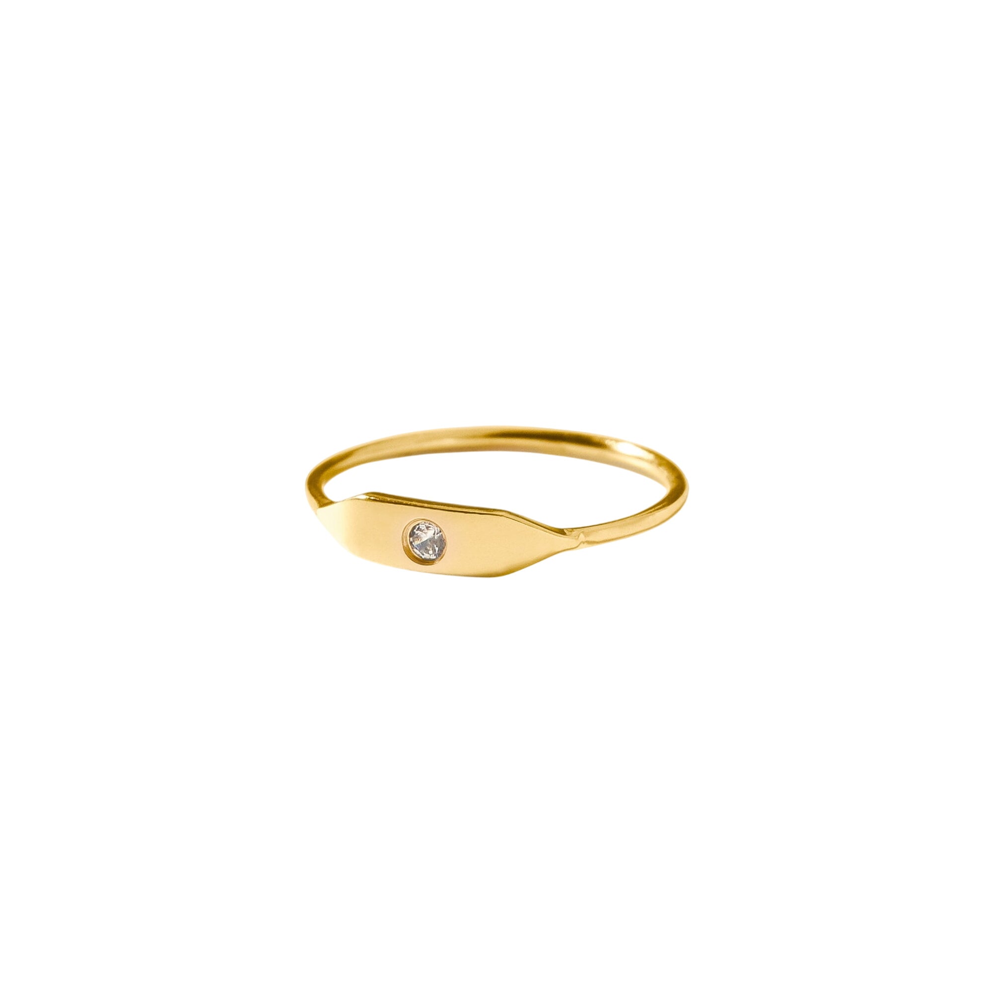 Stacking Signet Ring With Stone