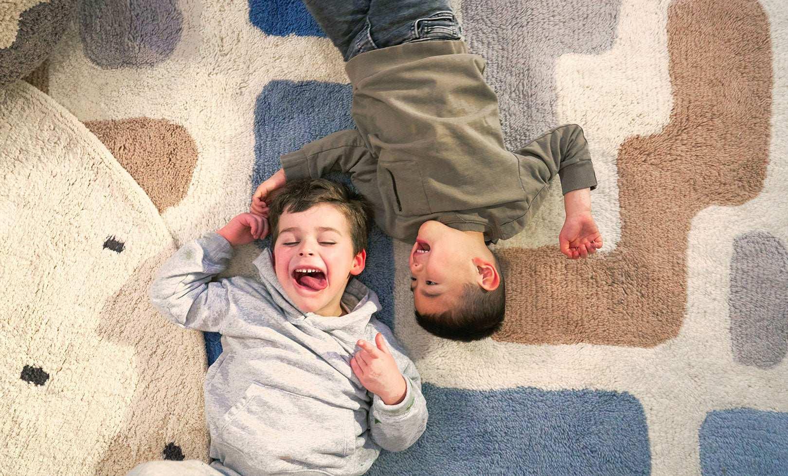 Stacked Washable Wool Area Rug