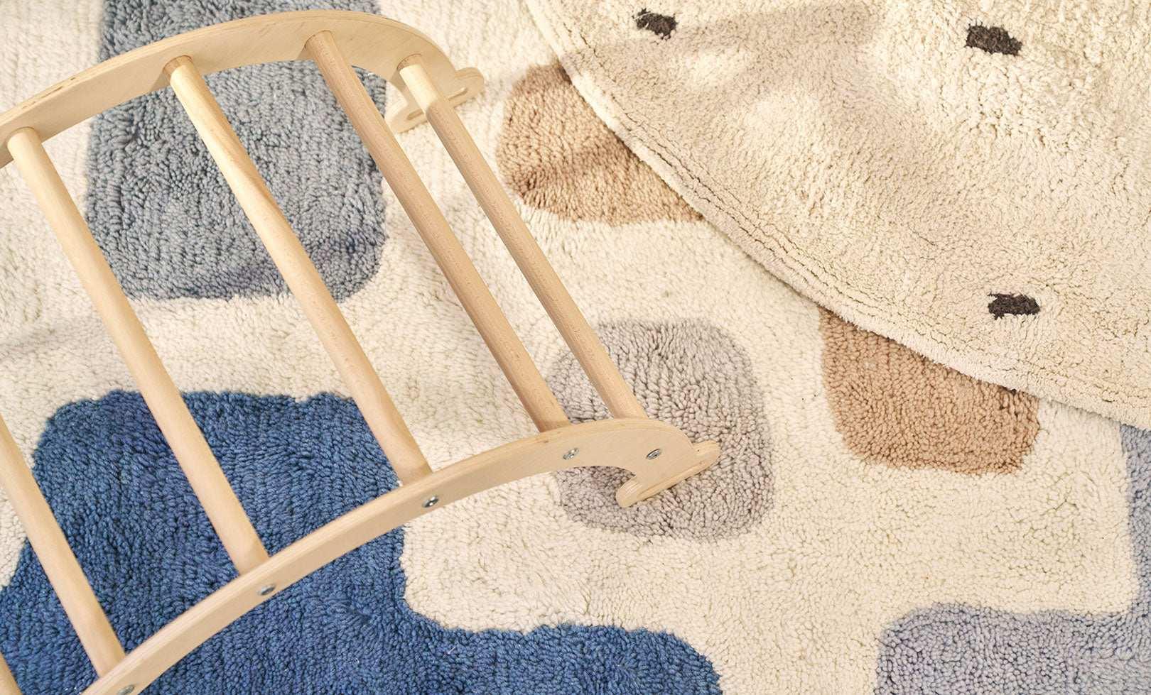 Stacked Washable Wool Area Rug