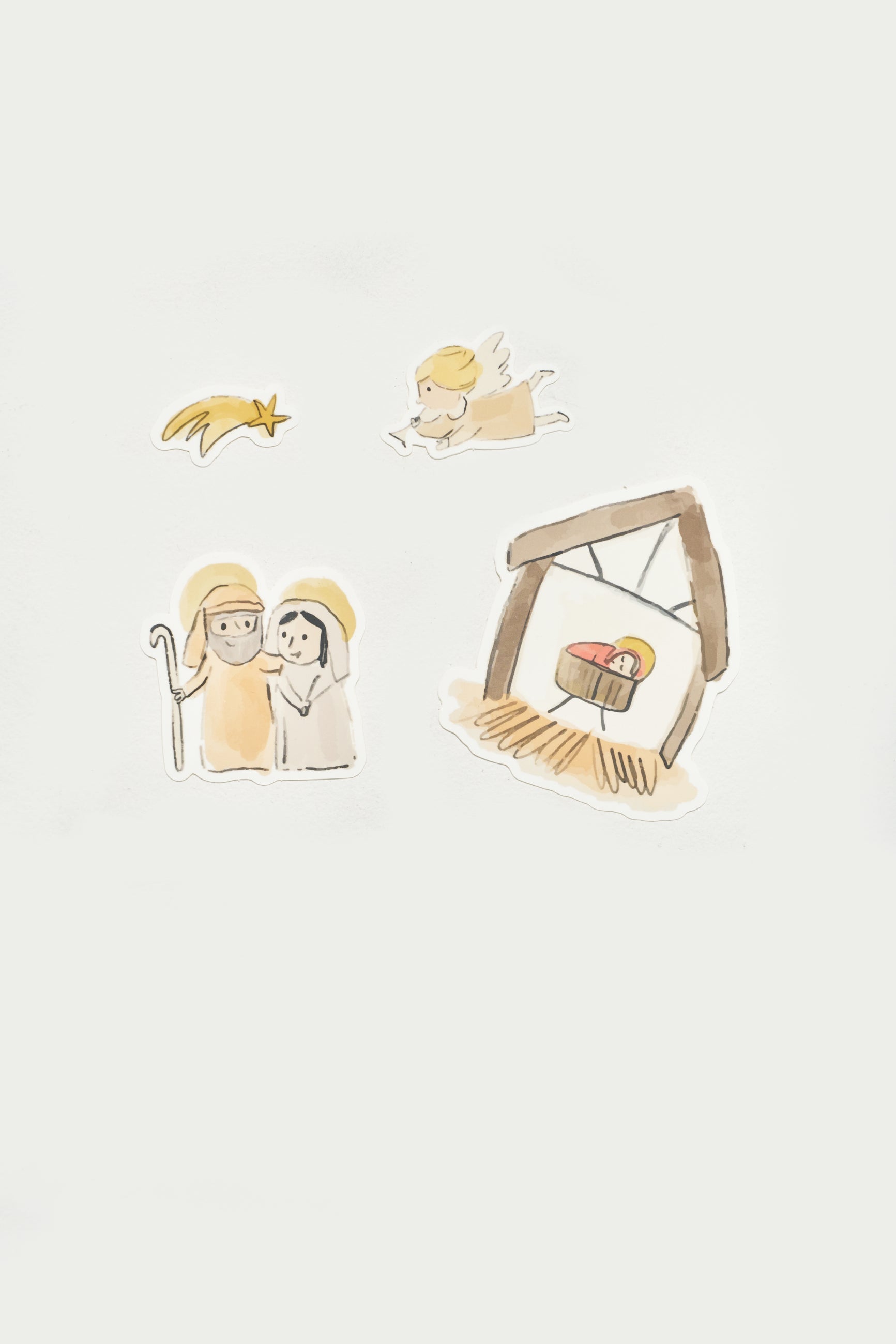 Away In A Manger Christmas Stickers 4 Pack