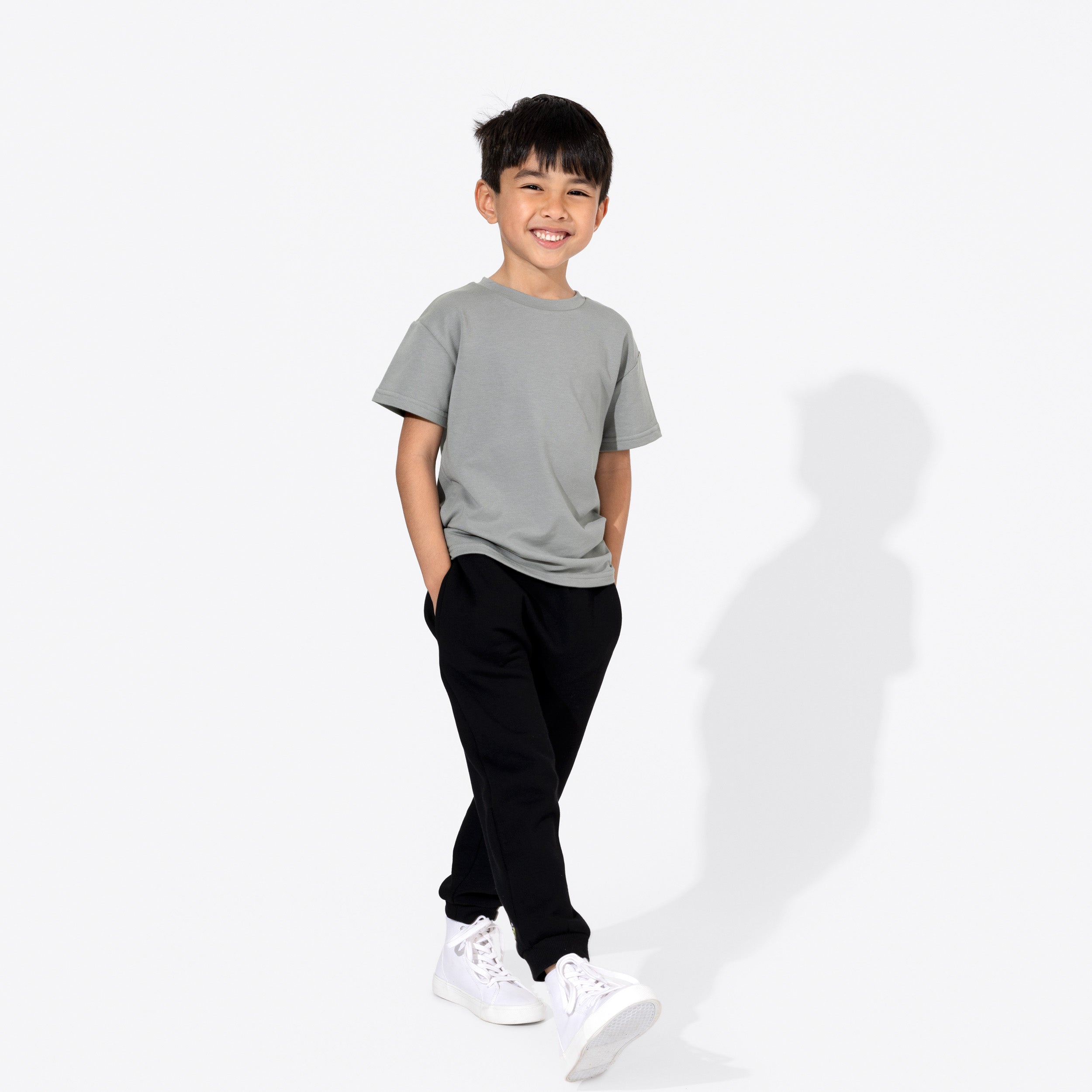 Stormy Grey Bamboo Terry Kids Oversized T-shirt
