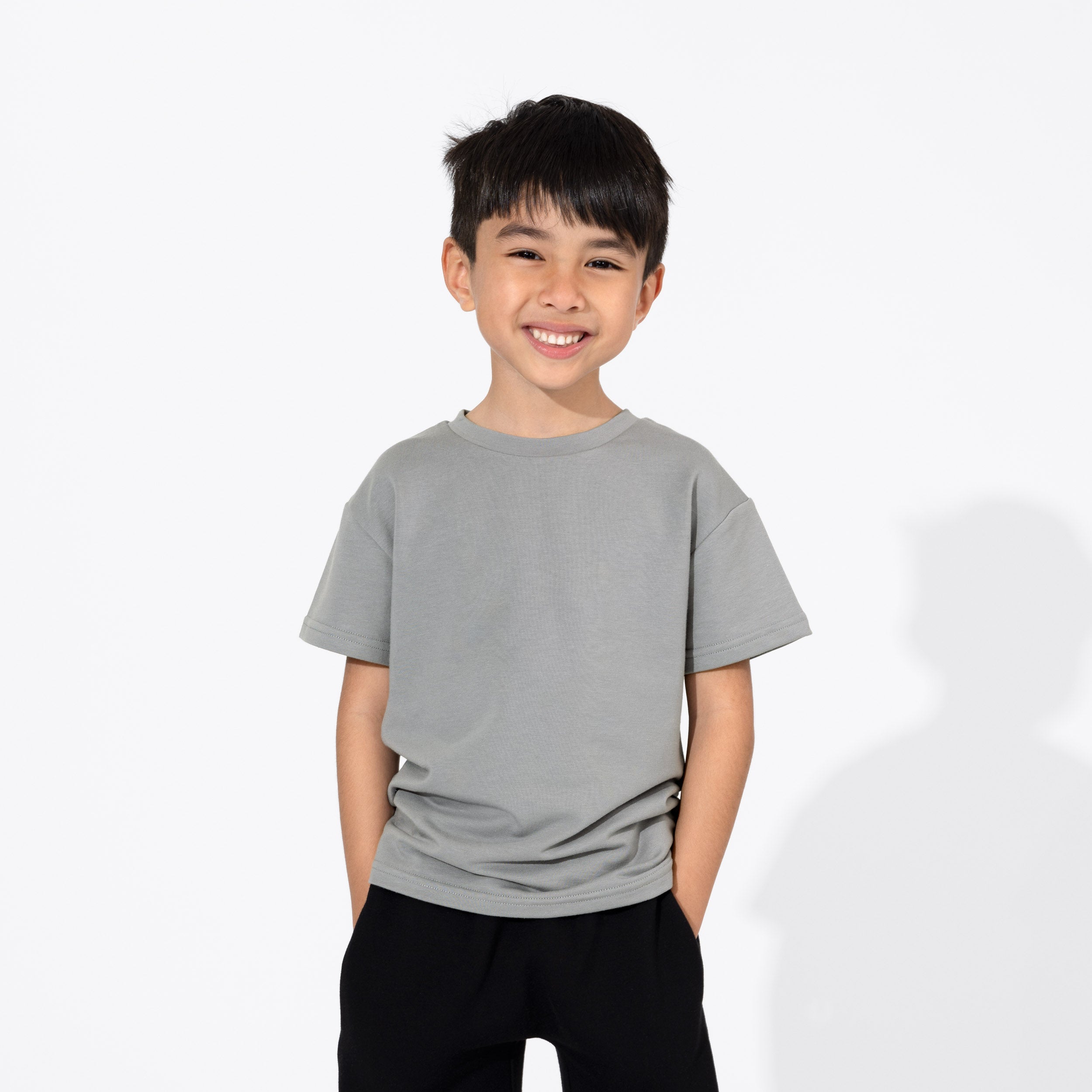 Stormy Grey Bamboo Terry Kids Oversized T-shirt