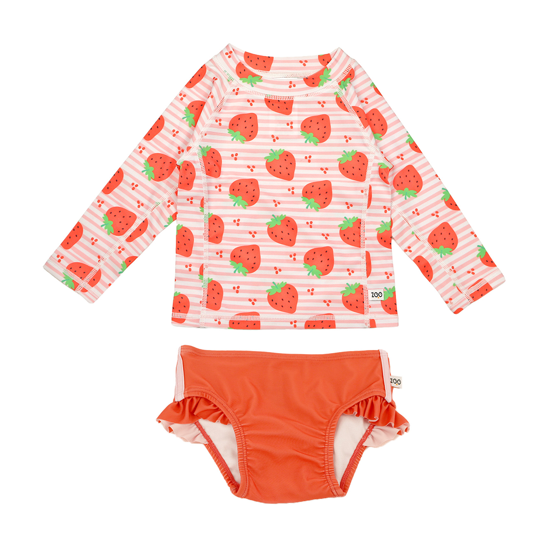 Baby/toddler Girls Swim Top & Bikini Bottoms Set - Strawberry **pre-order (orders Will Ship In Full Early March '25)**