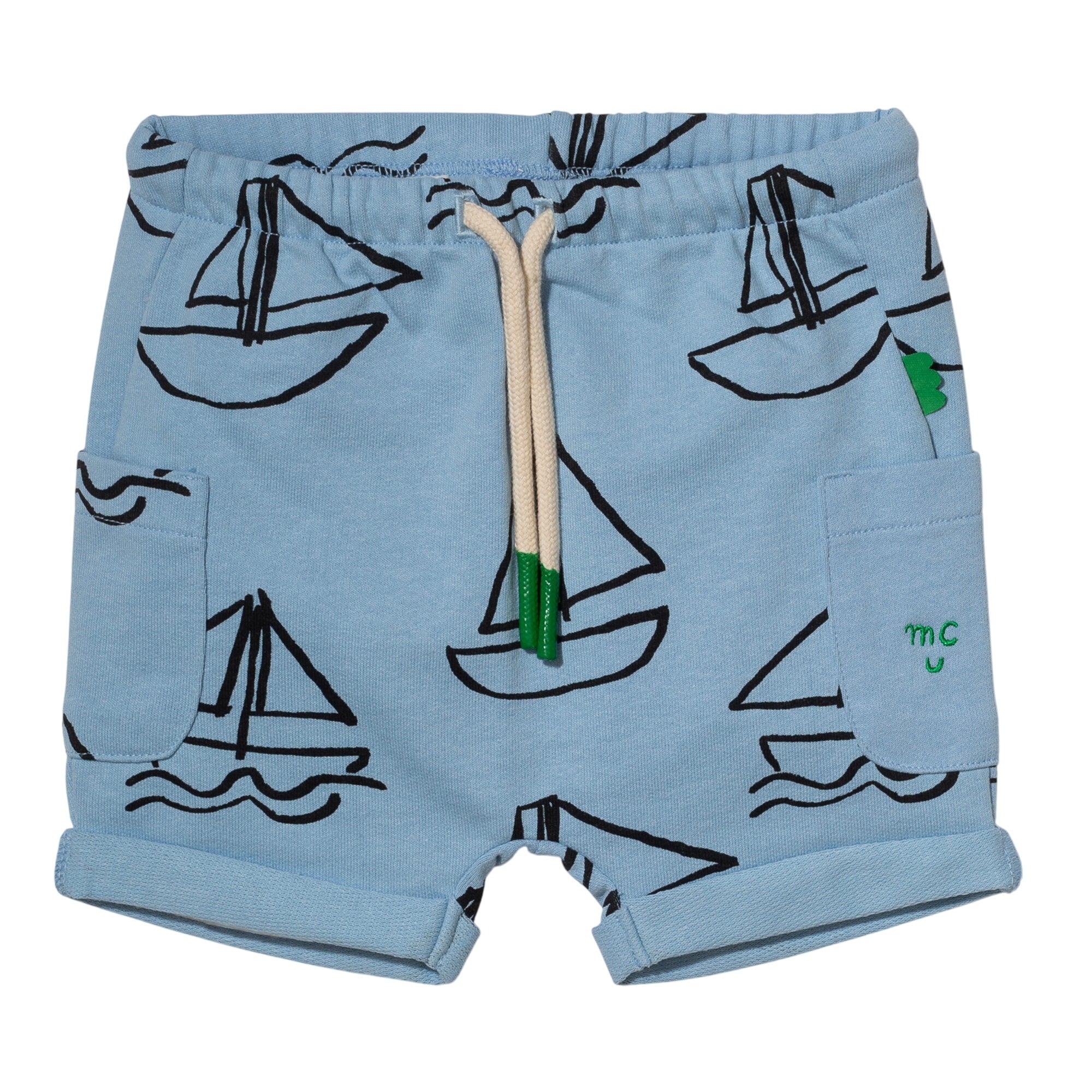 Recycled Cotton Sailboat Print Baby Short