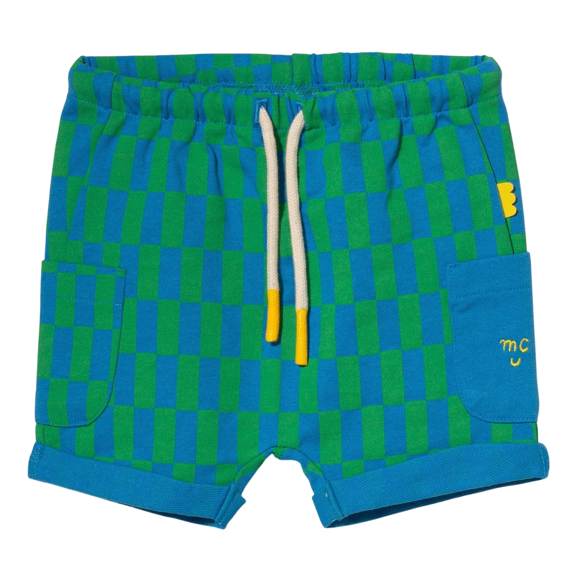 Recycled Cotton Blue Checkered Baby Short