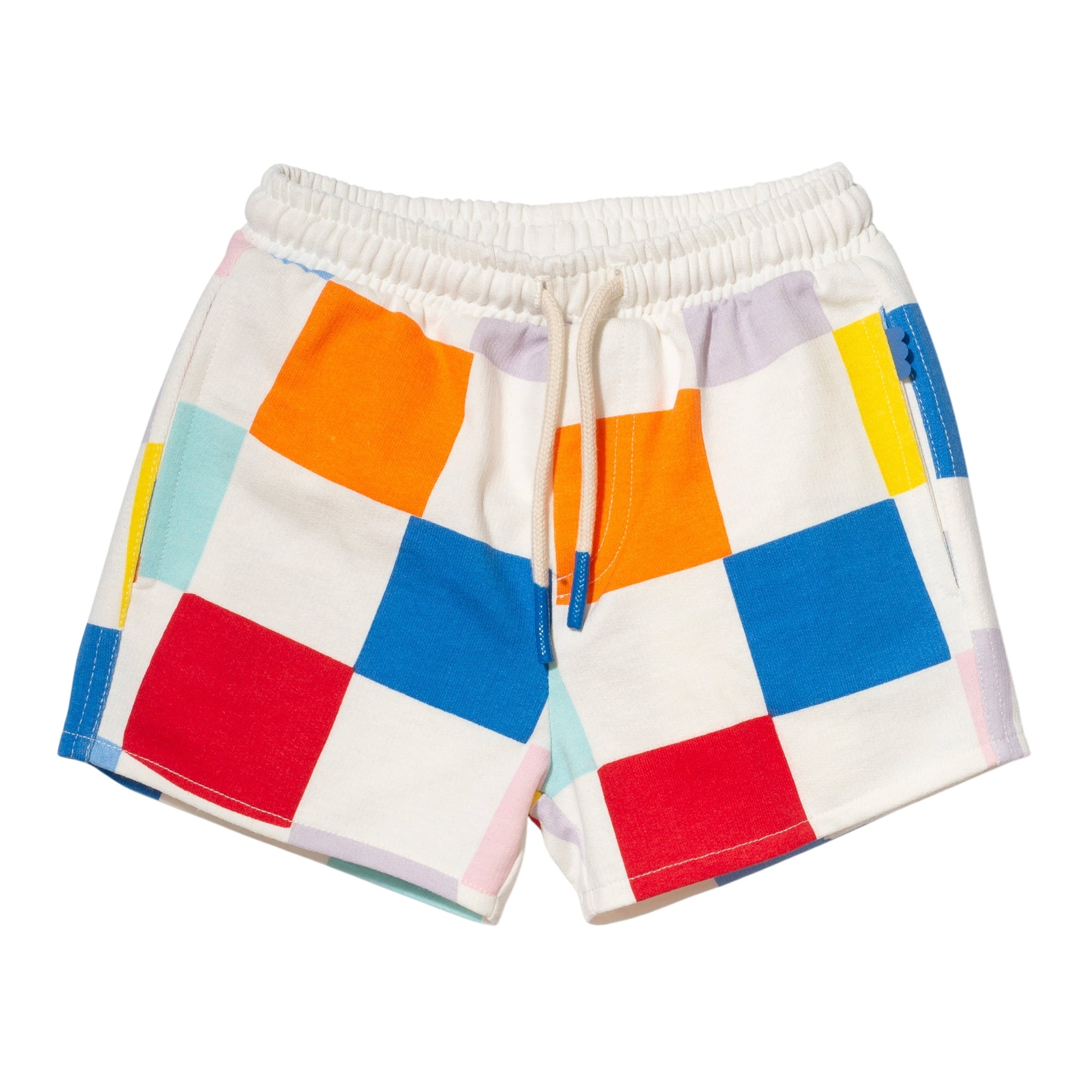 Recycled Cotton Checkered Cropped Kid Short