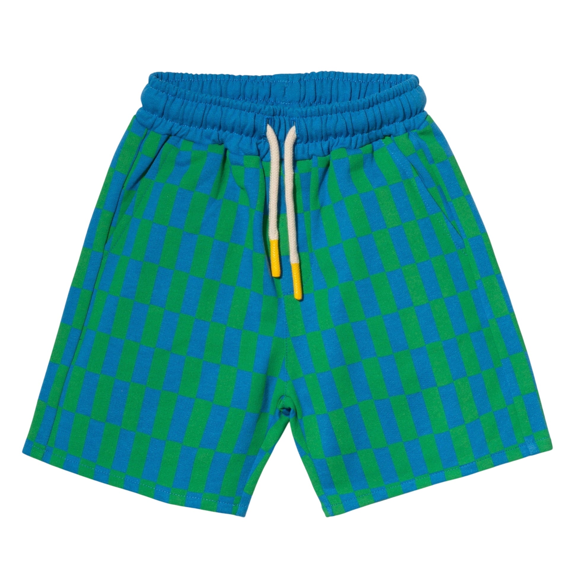 Recycled Cotton Blue Checkered Kid Short