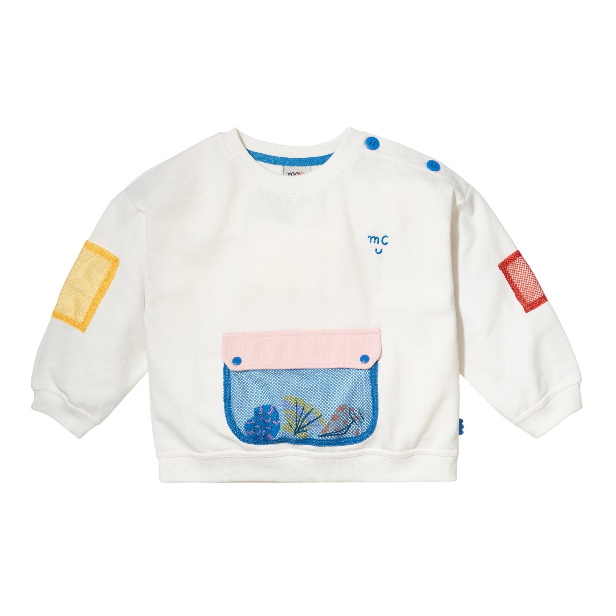 Recycled Cotton Natural Pocket Kid Sweatshirt