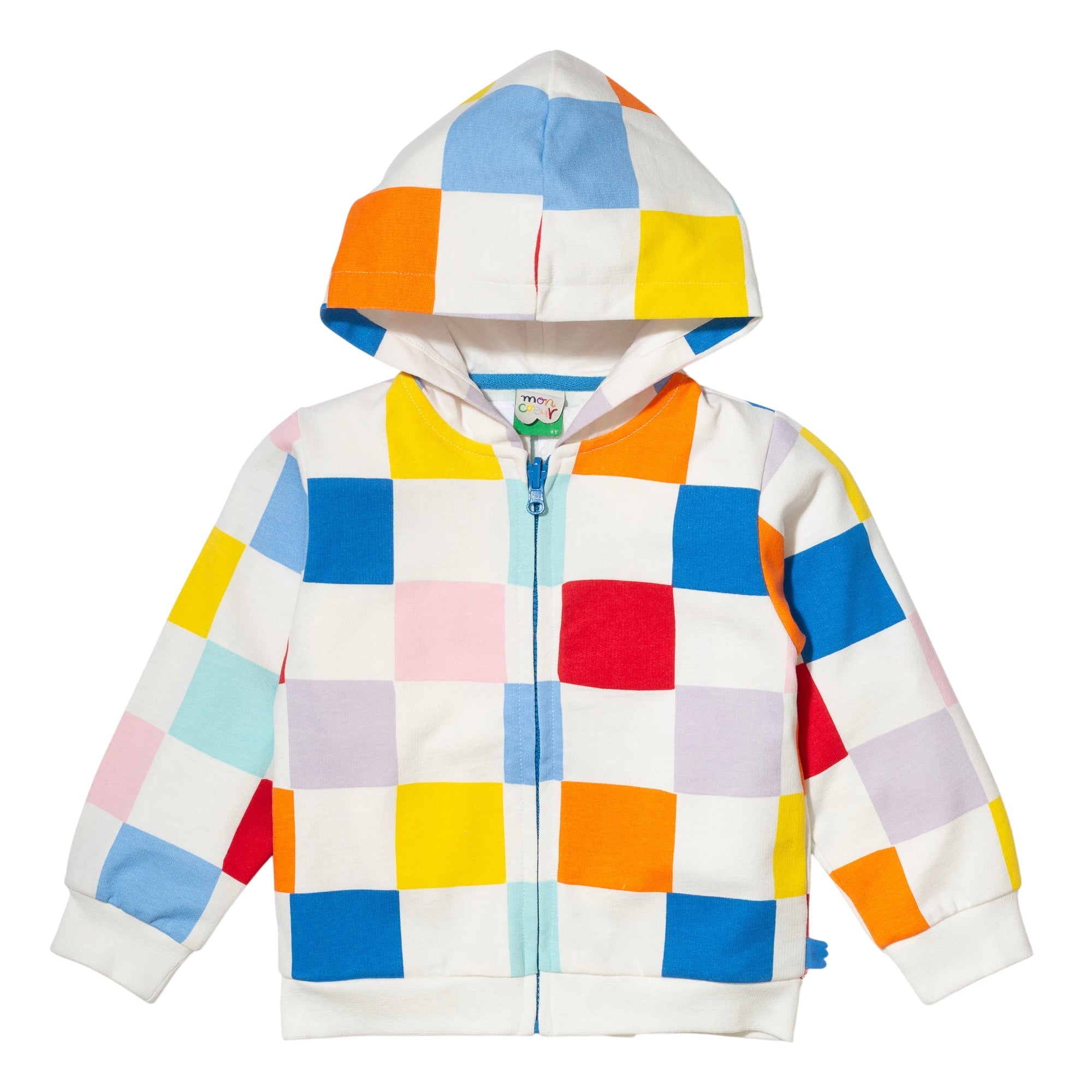 Recycled Cotton Checkered Kid Hoodie