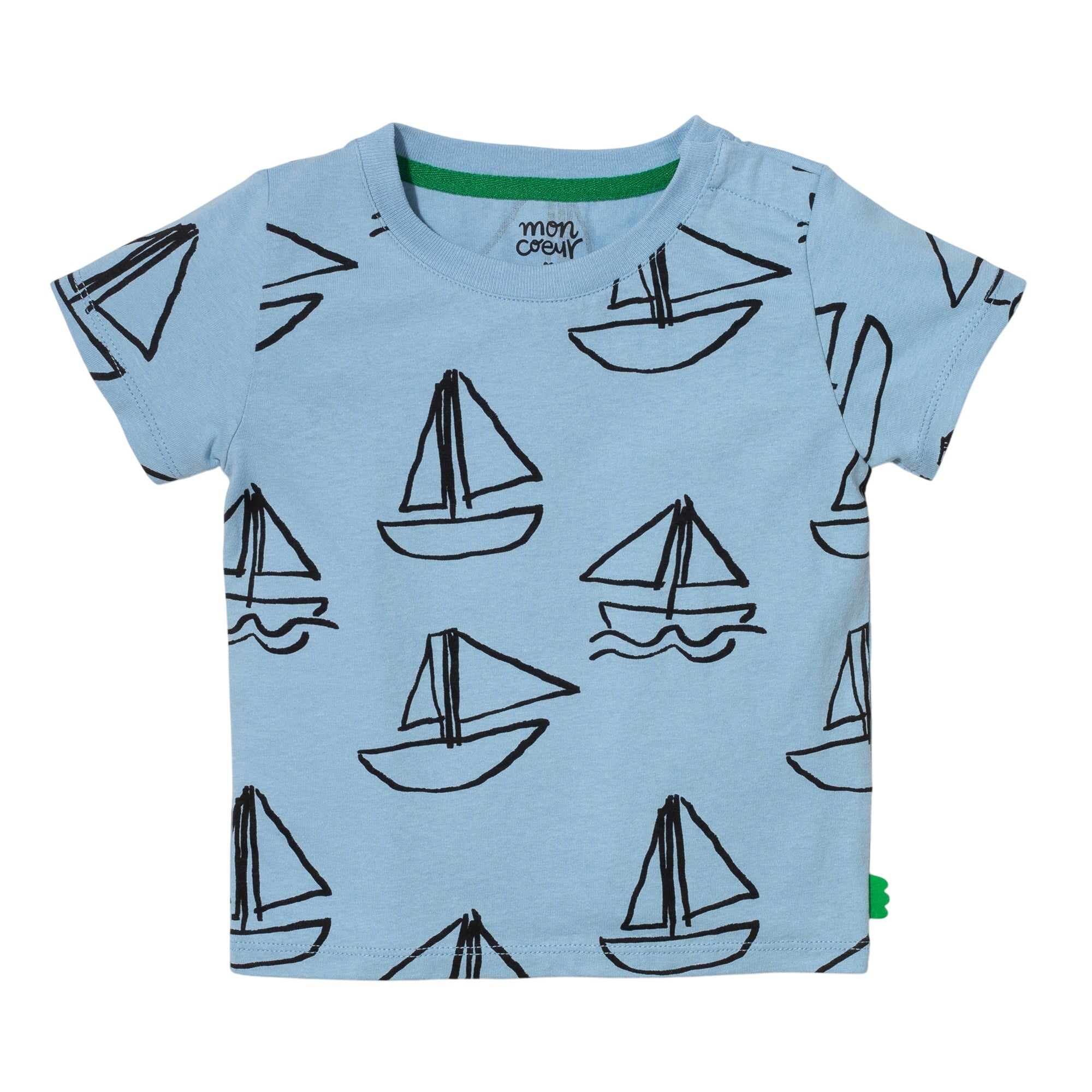 Recycled Cotton Sailboat Print Baby T-shirt