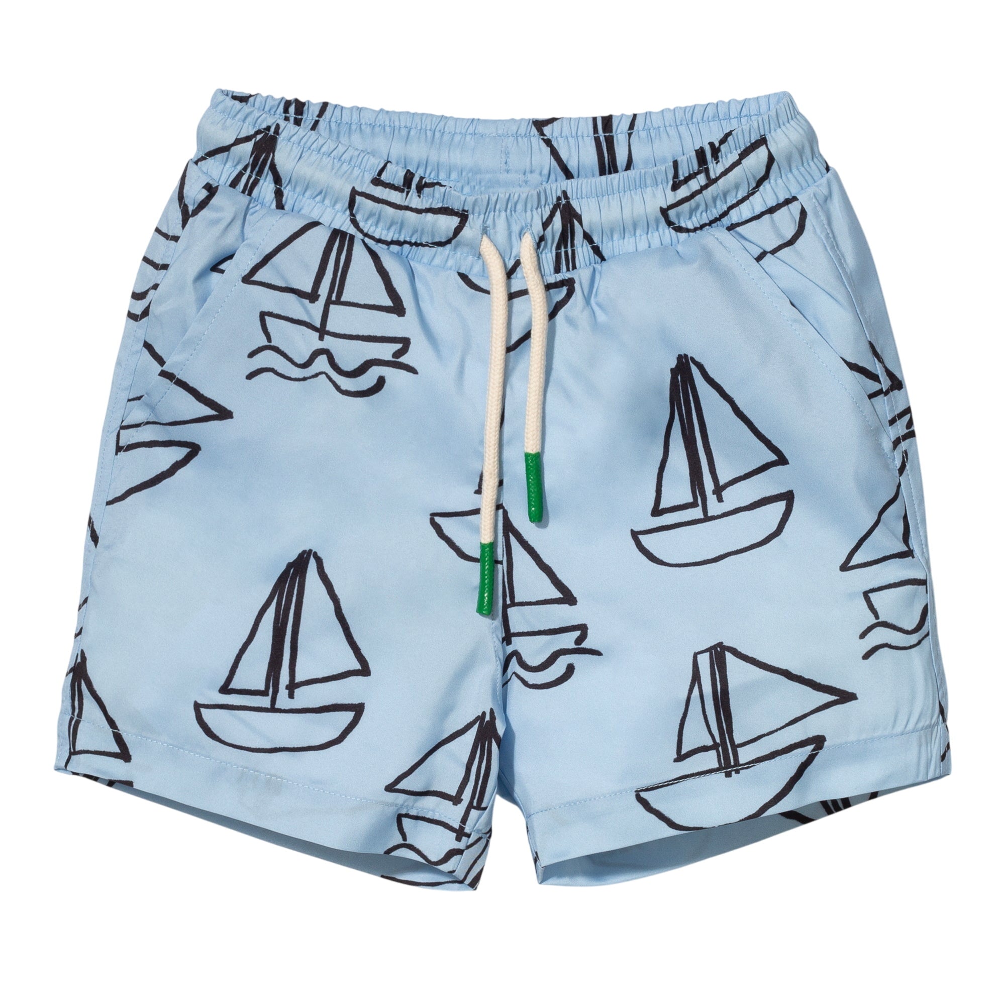 Upf 50+ Recycled Fishing Net Sailboats Baby Swim Trunk