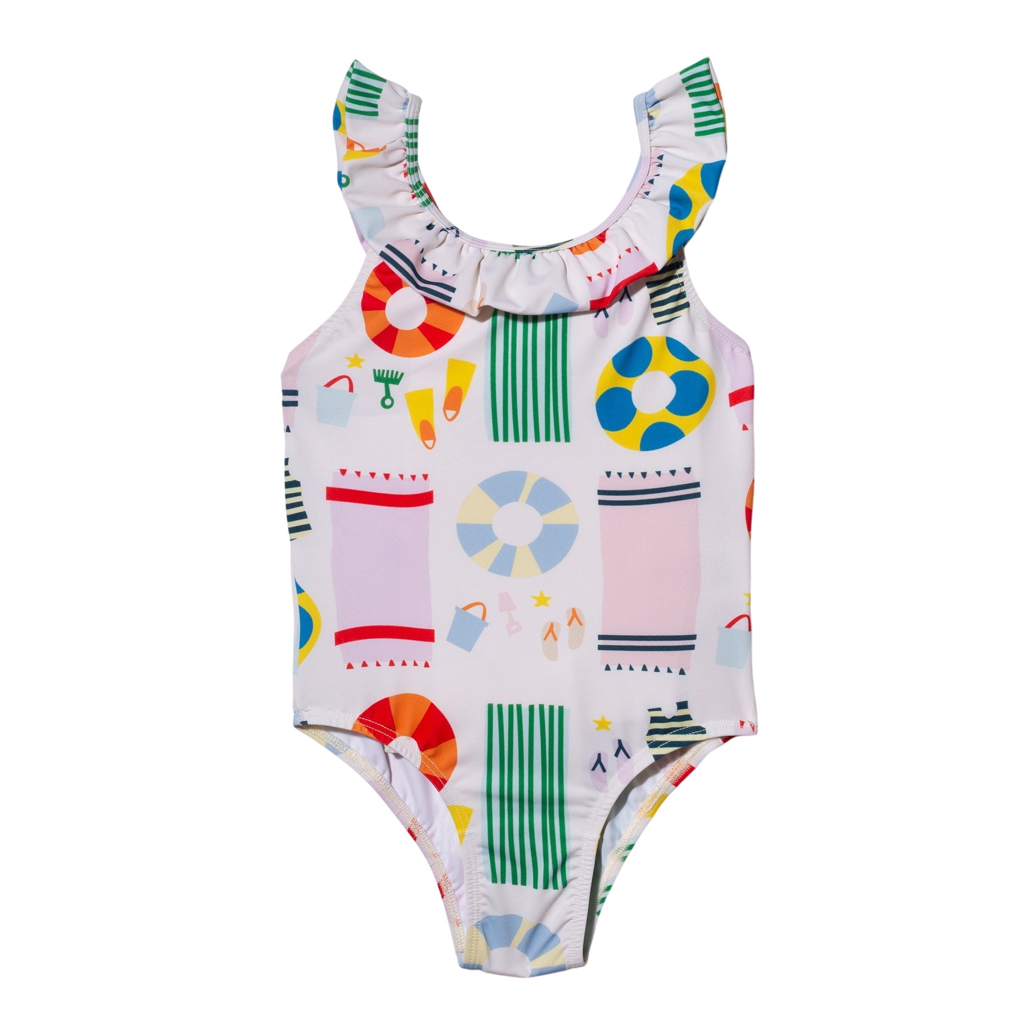 Upf 50+ Recycled Polyester Beach Kid Ruffle Swimsuit