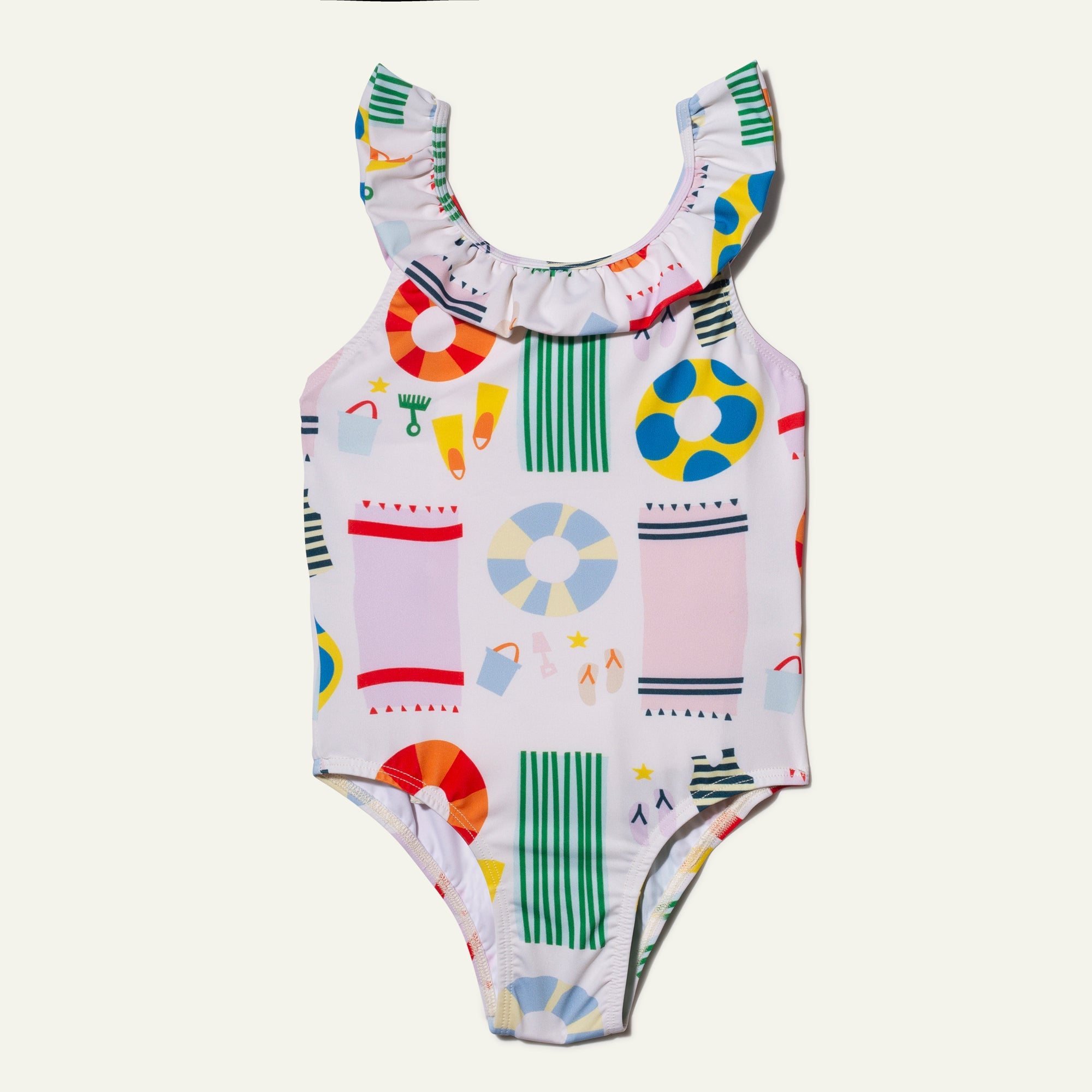 Upf 50+ Recycled Polyester Beach Kid Ruffle Swimsuit