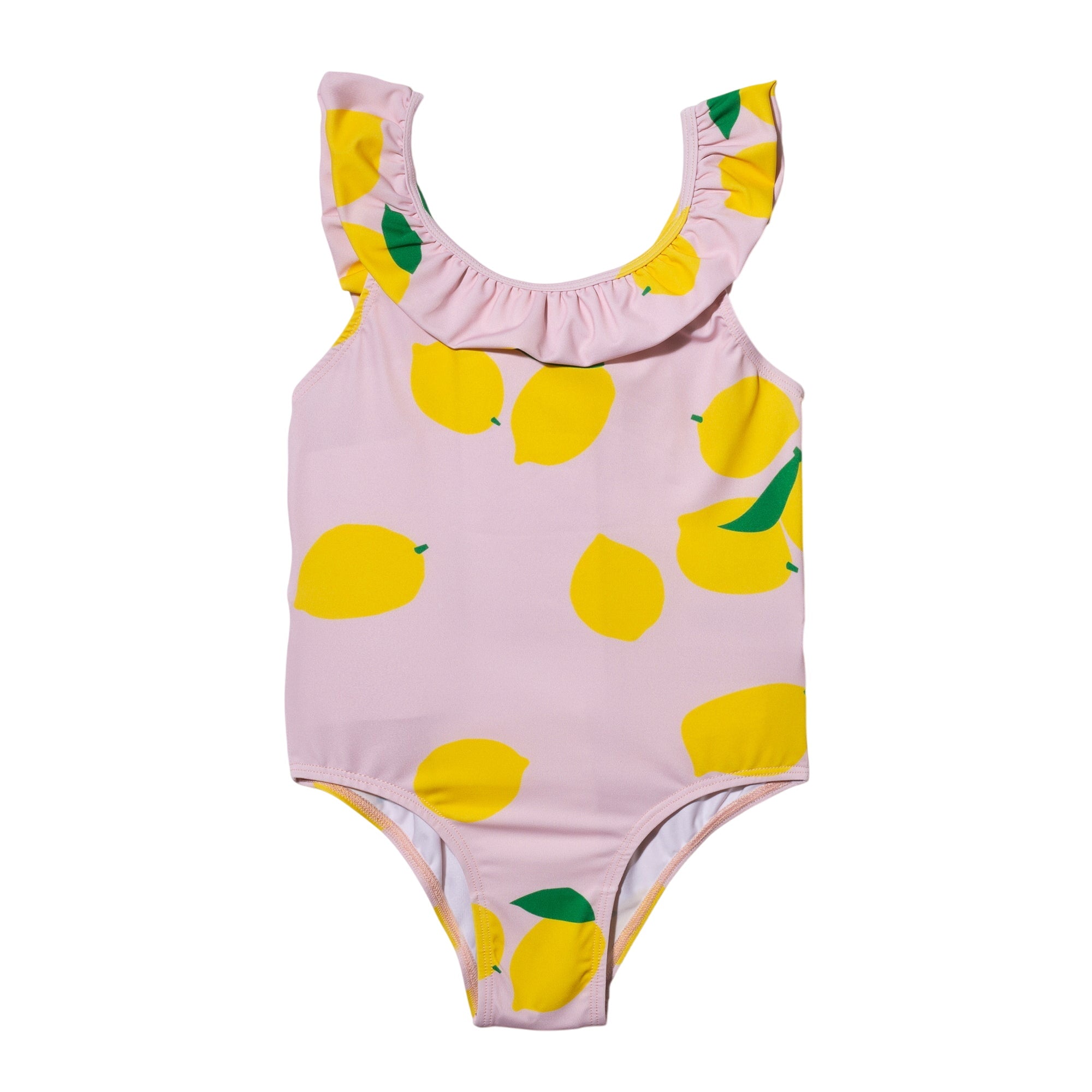 Upf 50+ Recycled Polyester Lemon Kid Ruffle Swimsuit