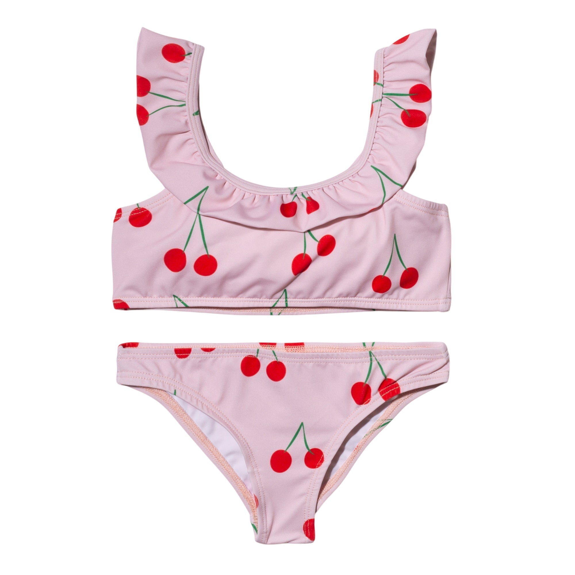 Upf 50+ Recycled Polyester Cherry Kid Ruffle Bikini