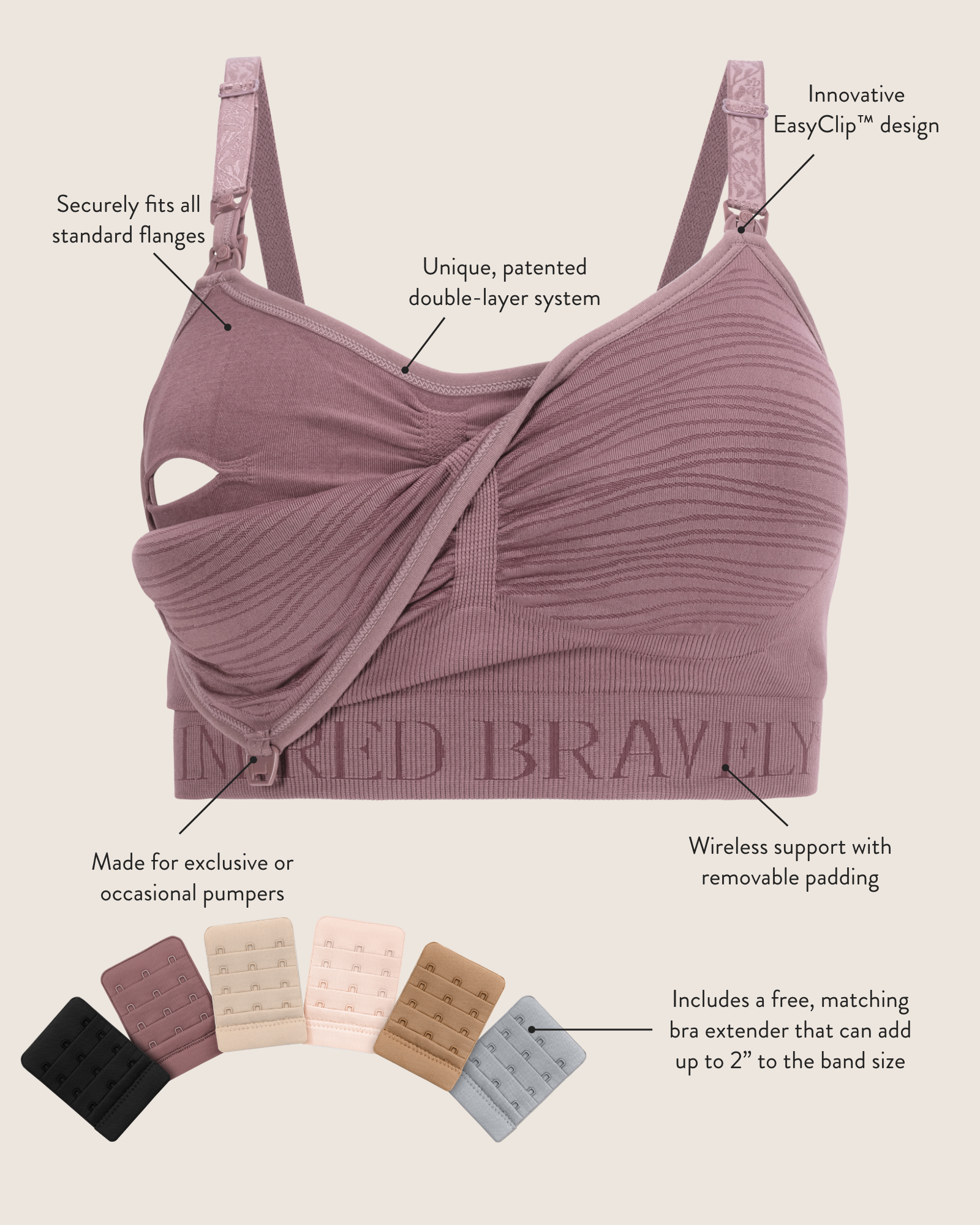 Sublime® Hands-free Pumping & Nursing Bra | Black