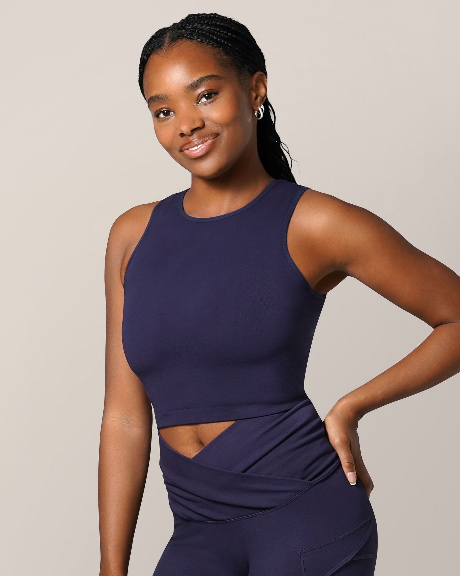 Sublime® Bamboo Maternity & Nursing Longline Bra Top | Navy