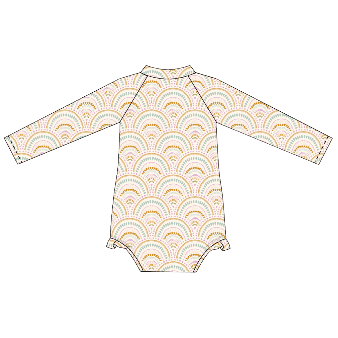 Boho Rainbows Long Sleeve Swimsuit