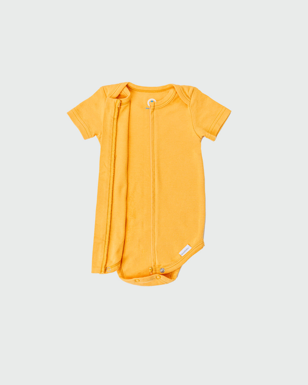 Short Sleeve Zipper Bodysuit In Sunburst, 0-3m