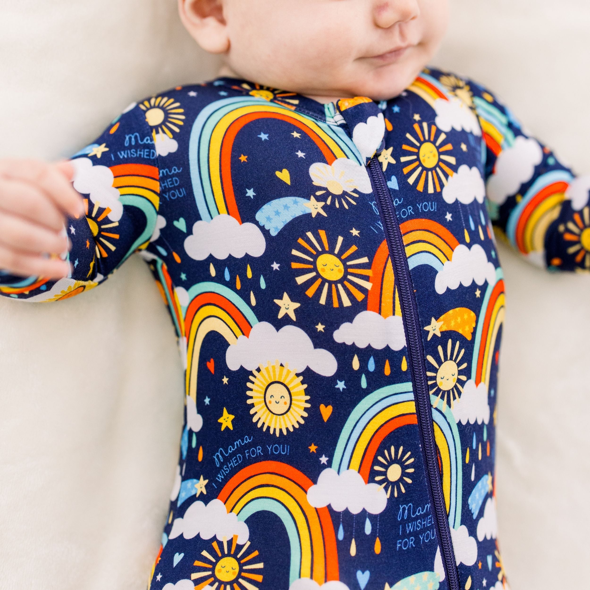 The Second-skin Footie | Here Comes The Sunshine (blue) | "mama, I Wished For You"