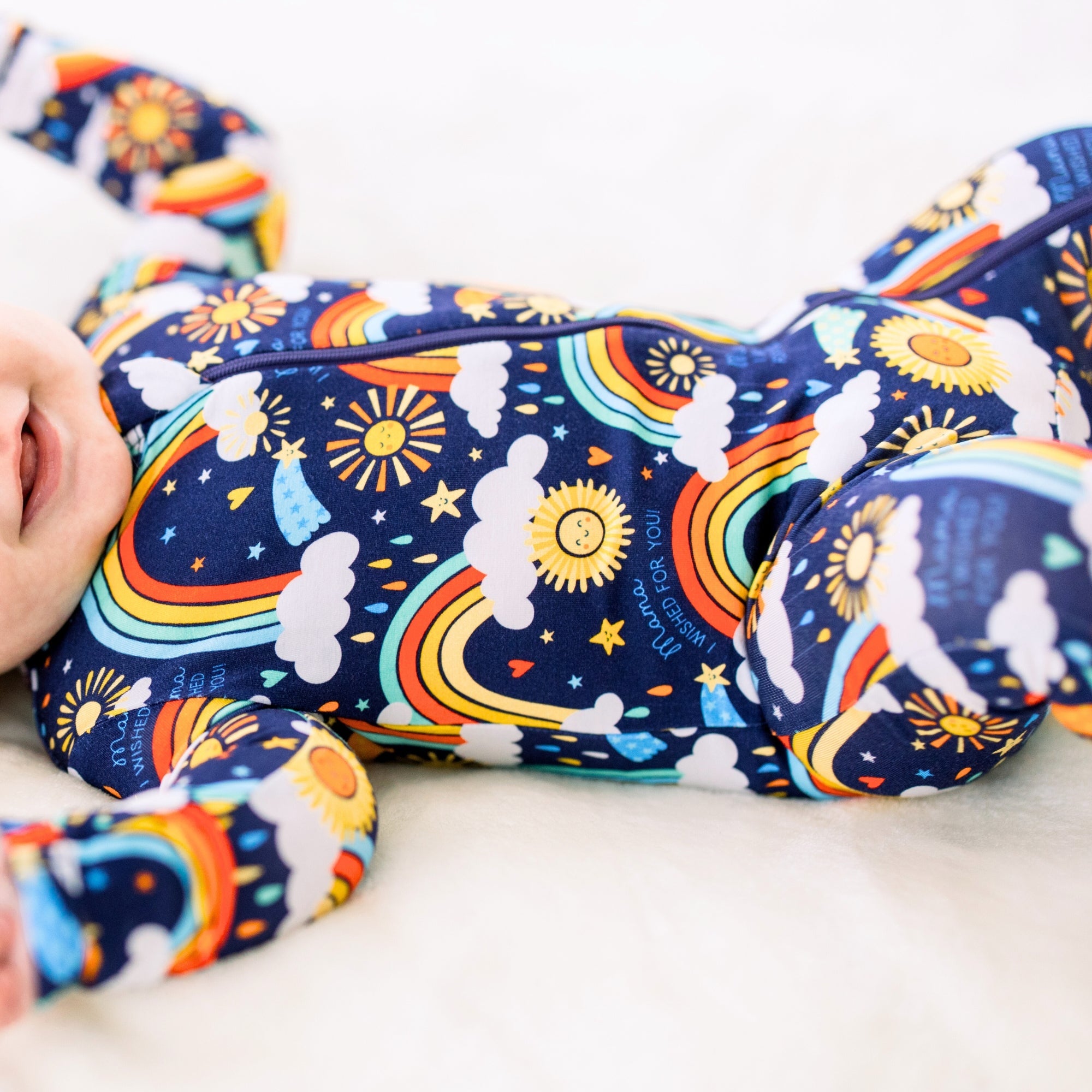 The Second-skin Footie | Here Comes The Sunshine (blue) | "mama, I Wished For You"