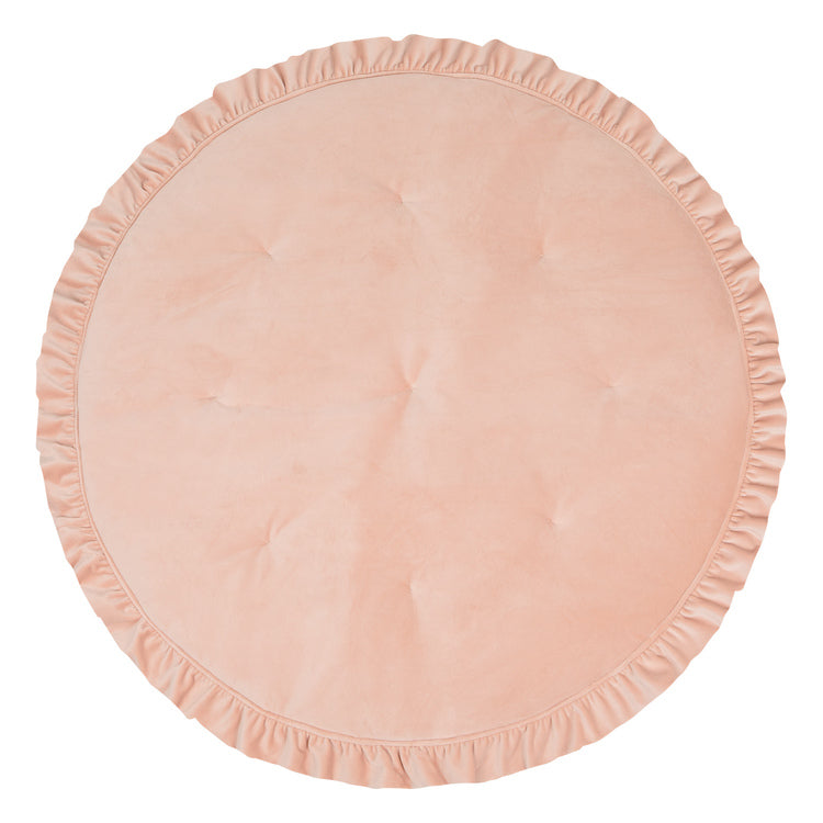 Soft Velvet Apricot Mat With Frill