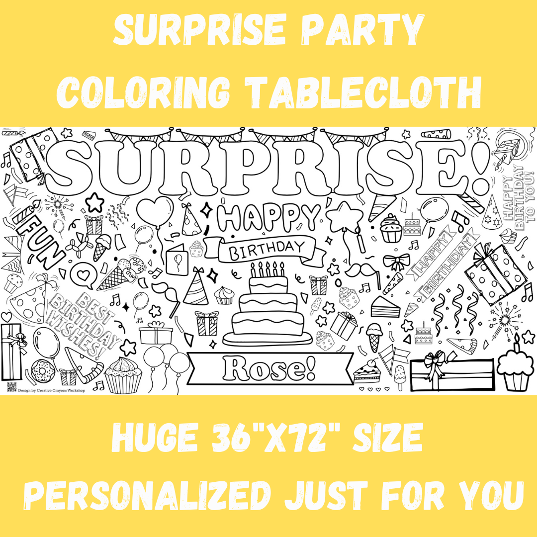 Surprise Party Coloring Tablecloth