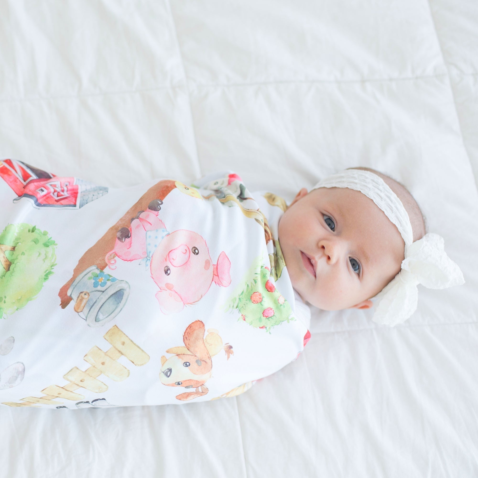 Farm Animals Baby Swaddle Blanket