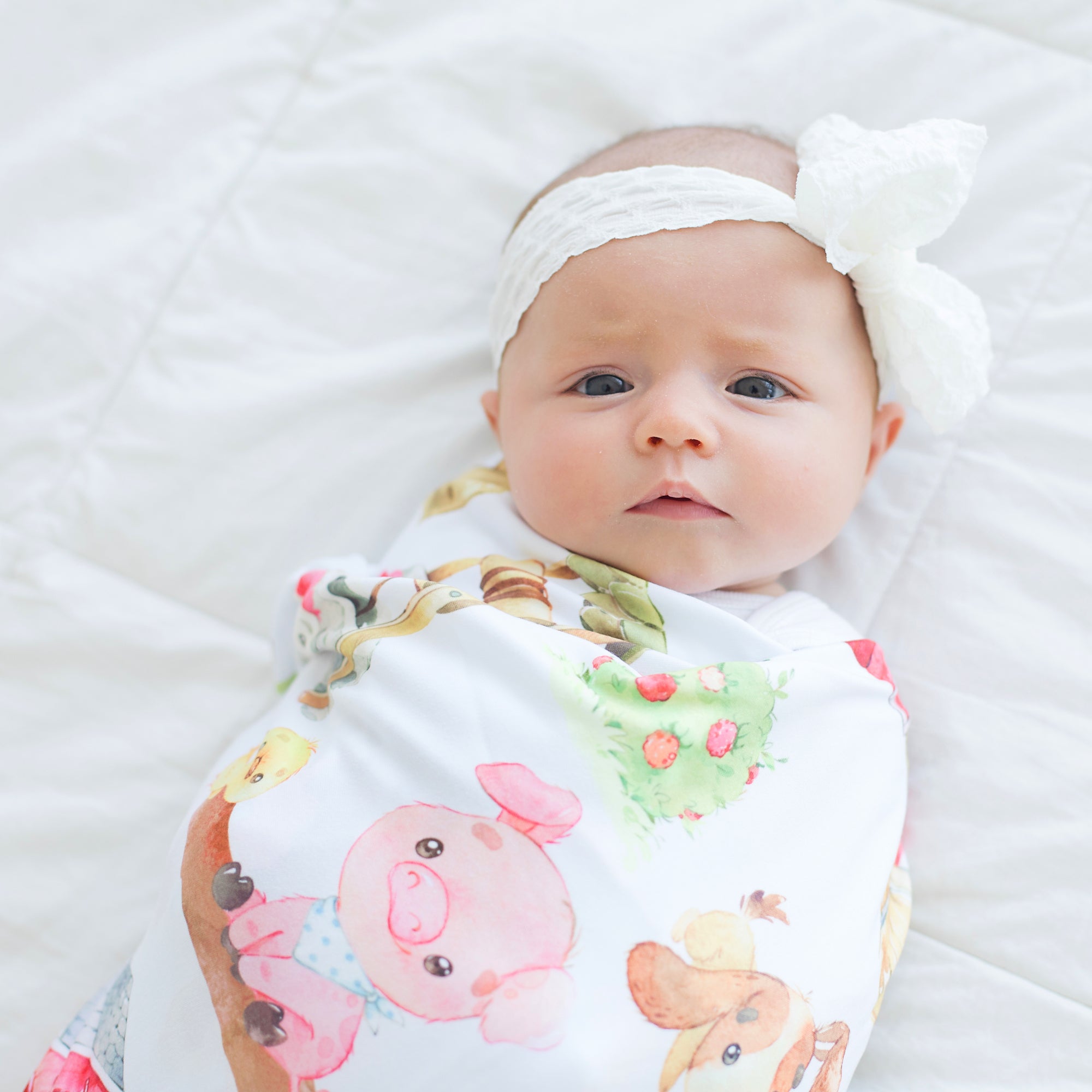 Farm Animals Baby Swaddle Blanket