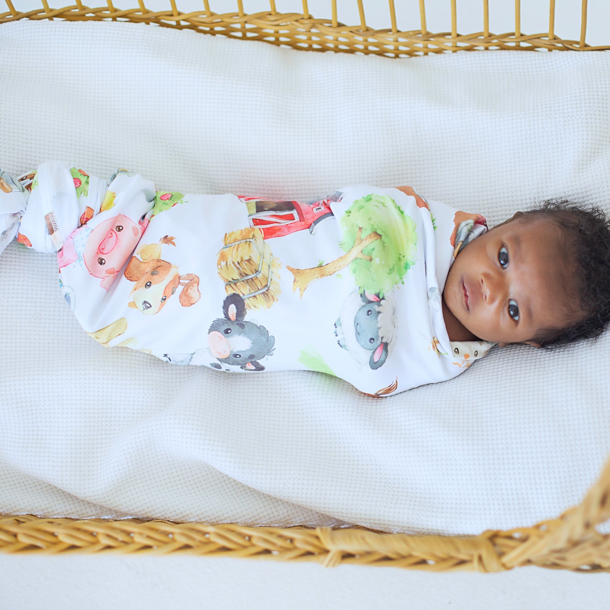 Farm Animals Baby Swaddle Blanket