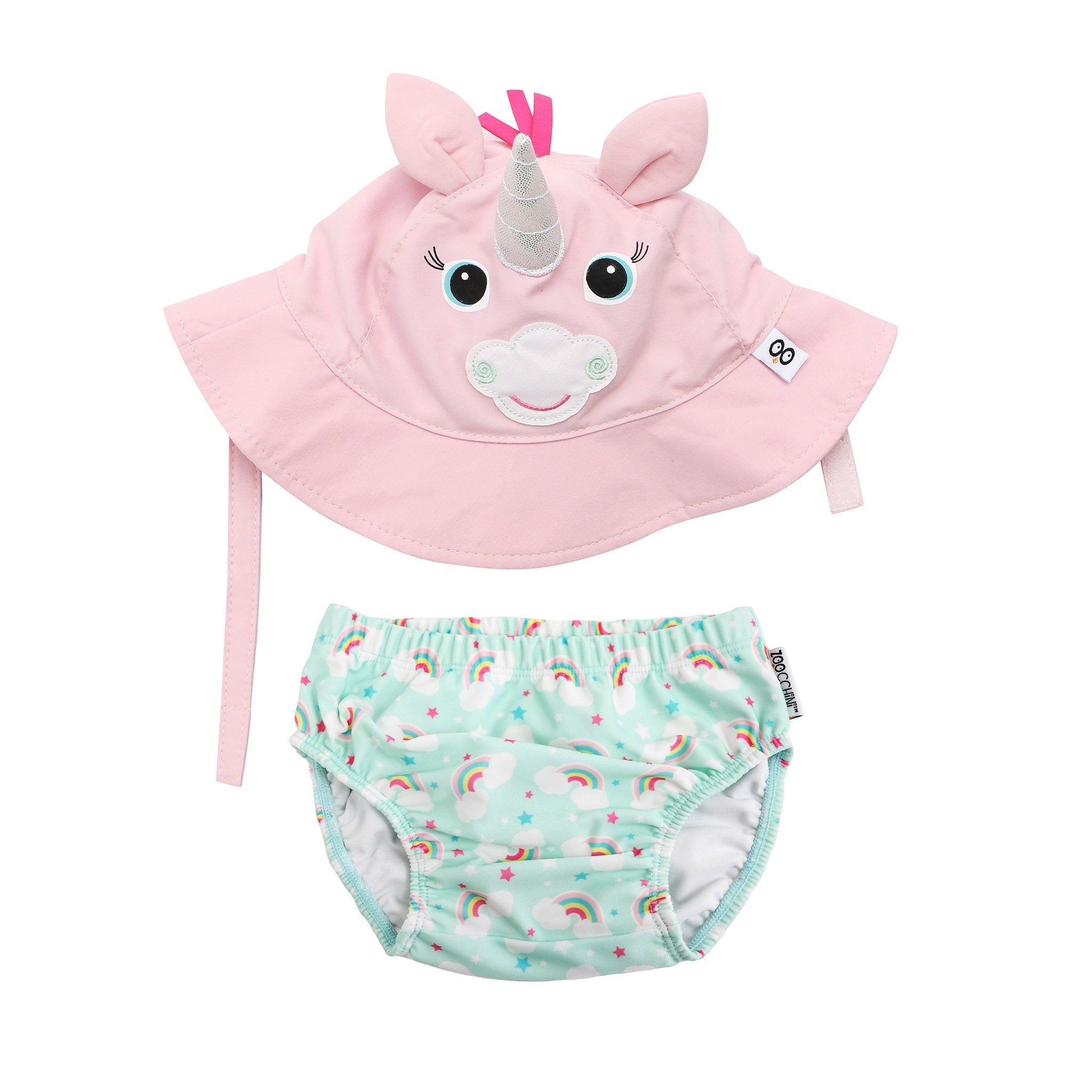 Baby Swim Diaper & Sun Hat Set - Allie The Alicorn