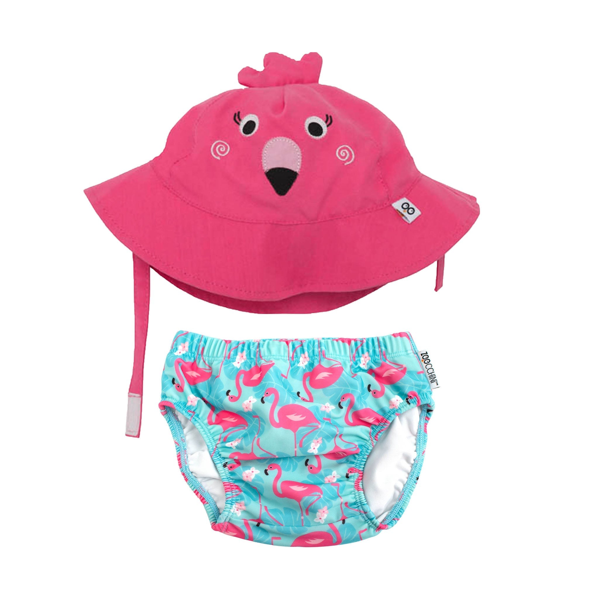 Baby Swim Diaper & Sun Hat Set - Franny The Flamingo