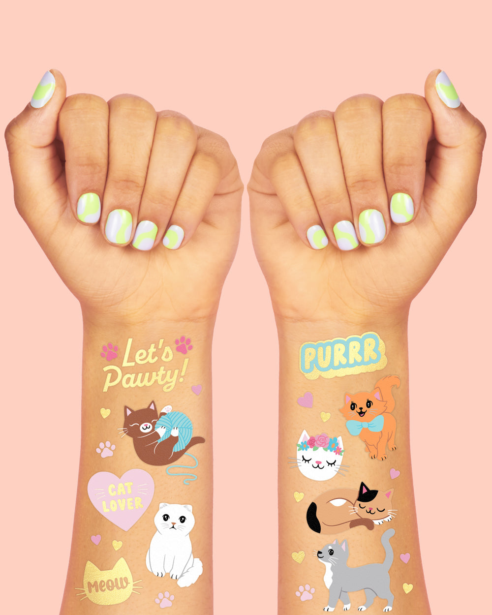 Cool Cat Tats - 42 Foil Temporary Tattoos