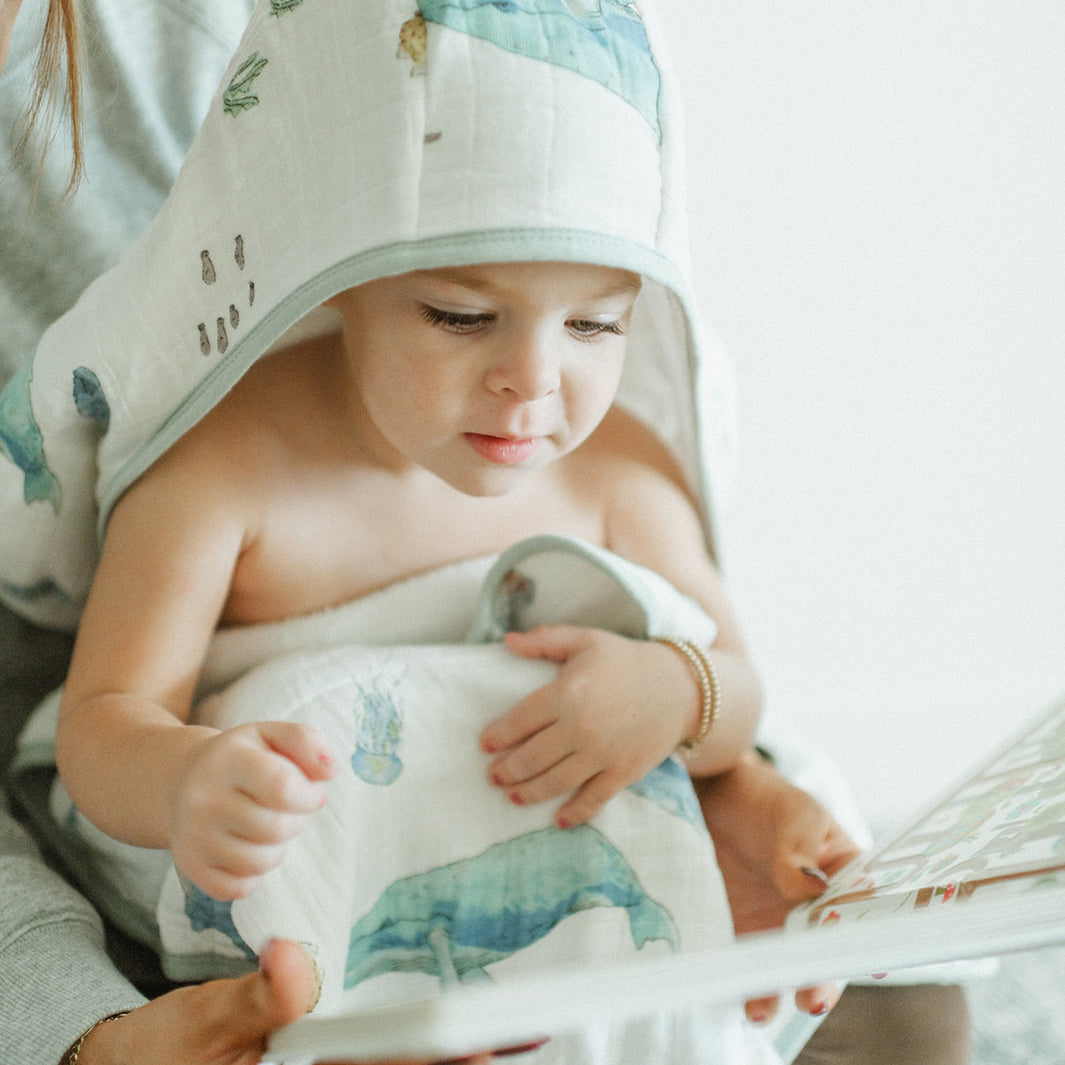 Toddler Hooded Towel - Whales