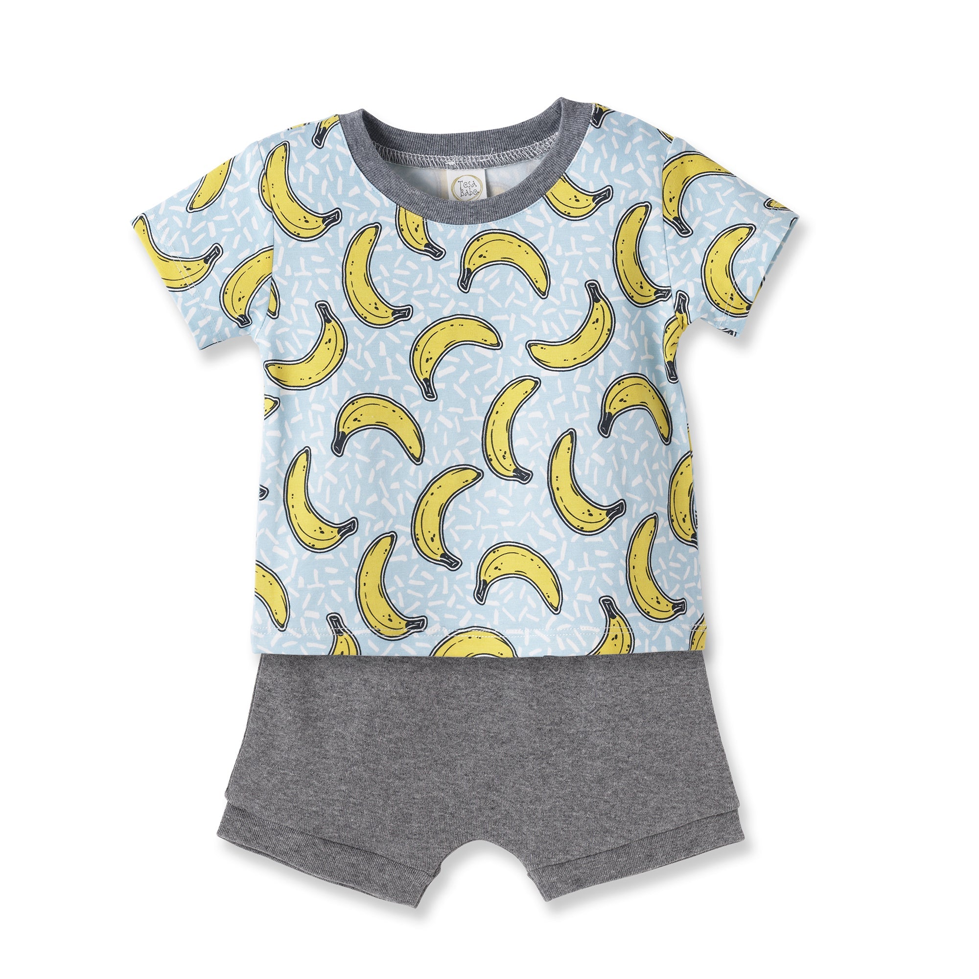 Banana Split Bamboo T-shirt & Cotton Shorts Set For Boys