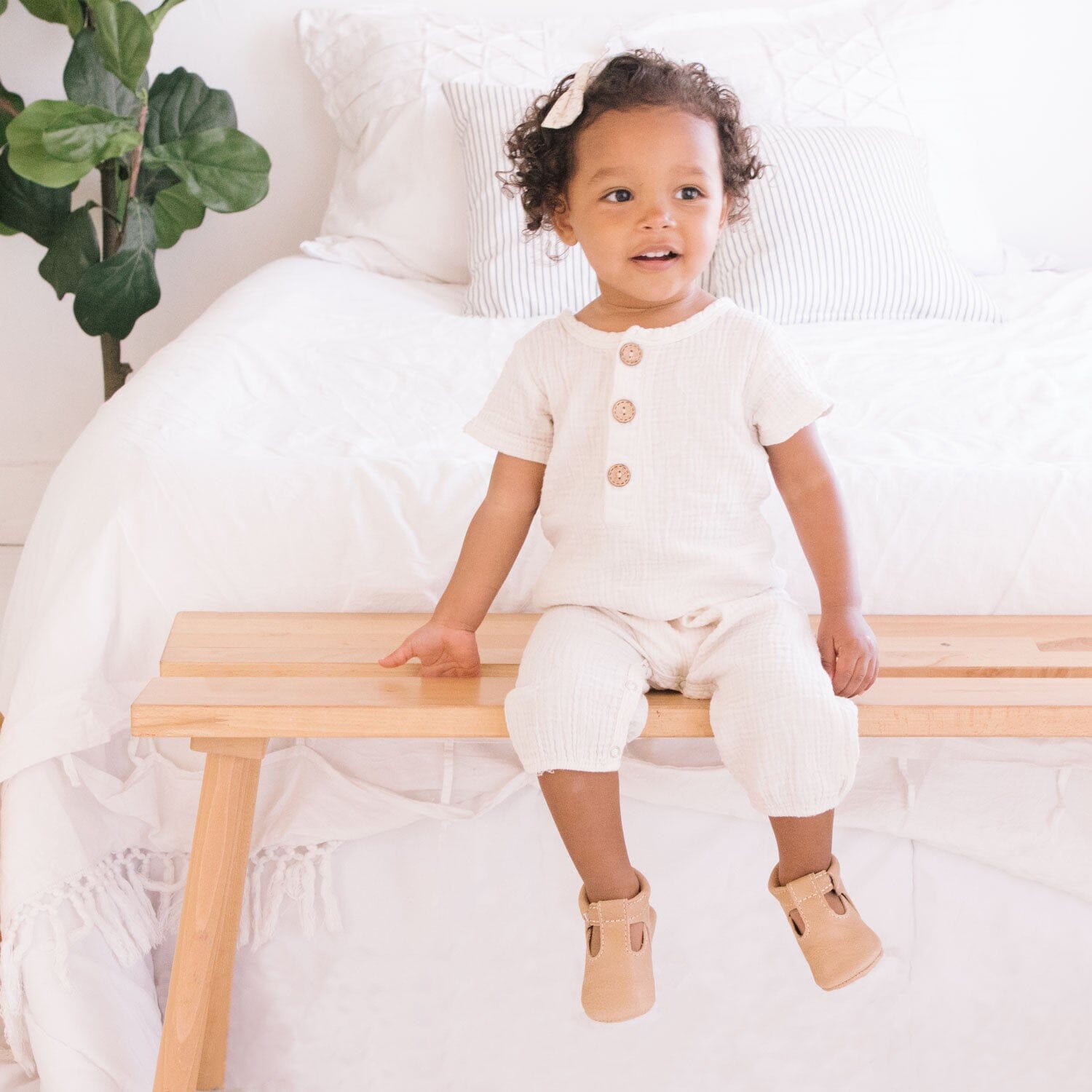 Weathered Brown T-bar Baby Shoe