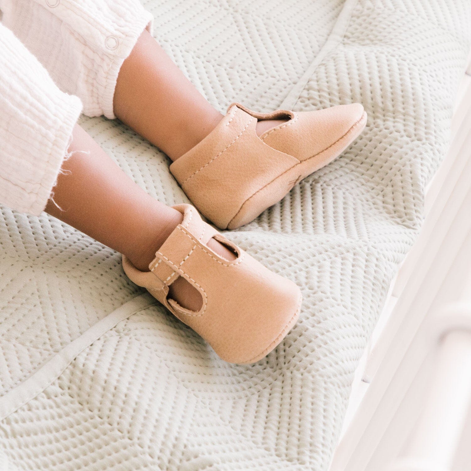 Weathered Brown T-bar Baby Shoe