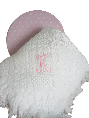 Monogrammed Cotton Throw Blanket