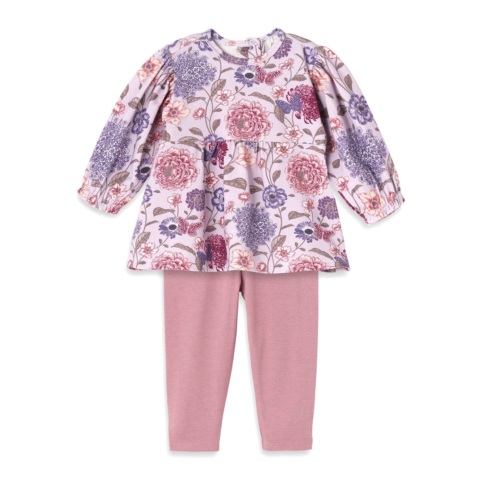 Floral Baby Top & Leggings Set – Bamboo Cotton Vintage Bloom