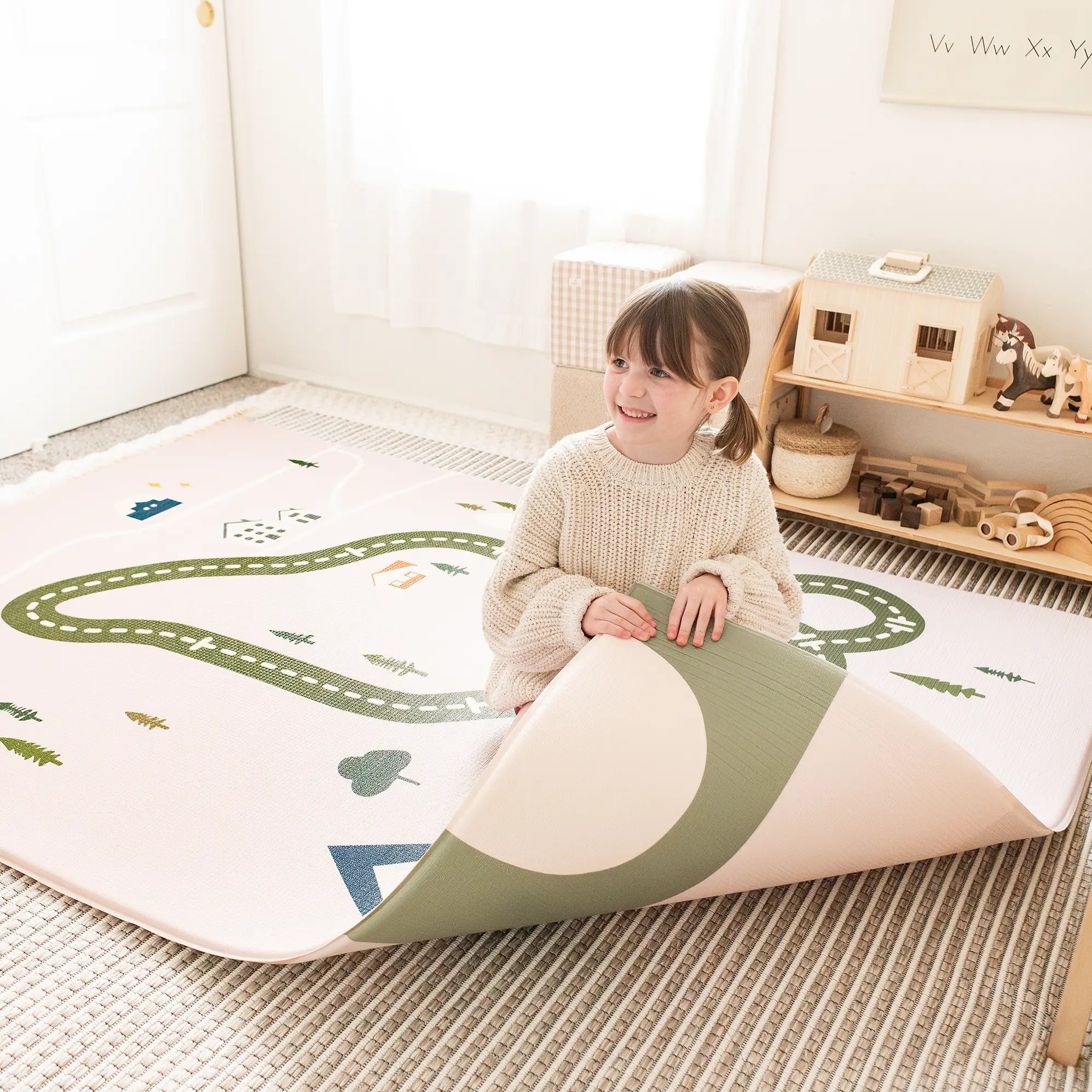 Tiny Land® Double-sided Baby Playmat Forest Track Wonder