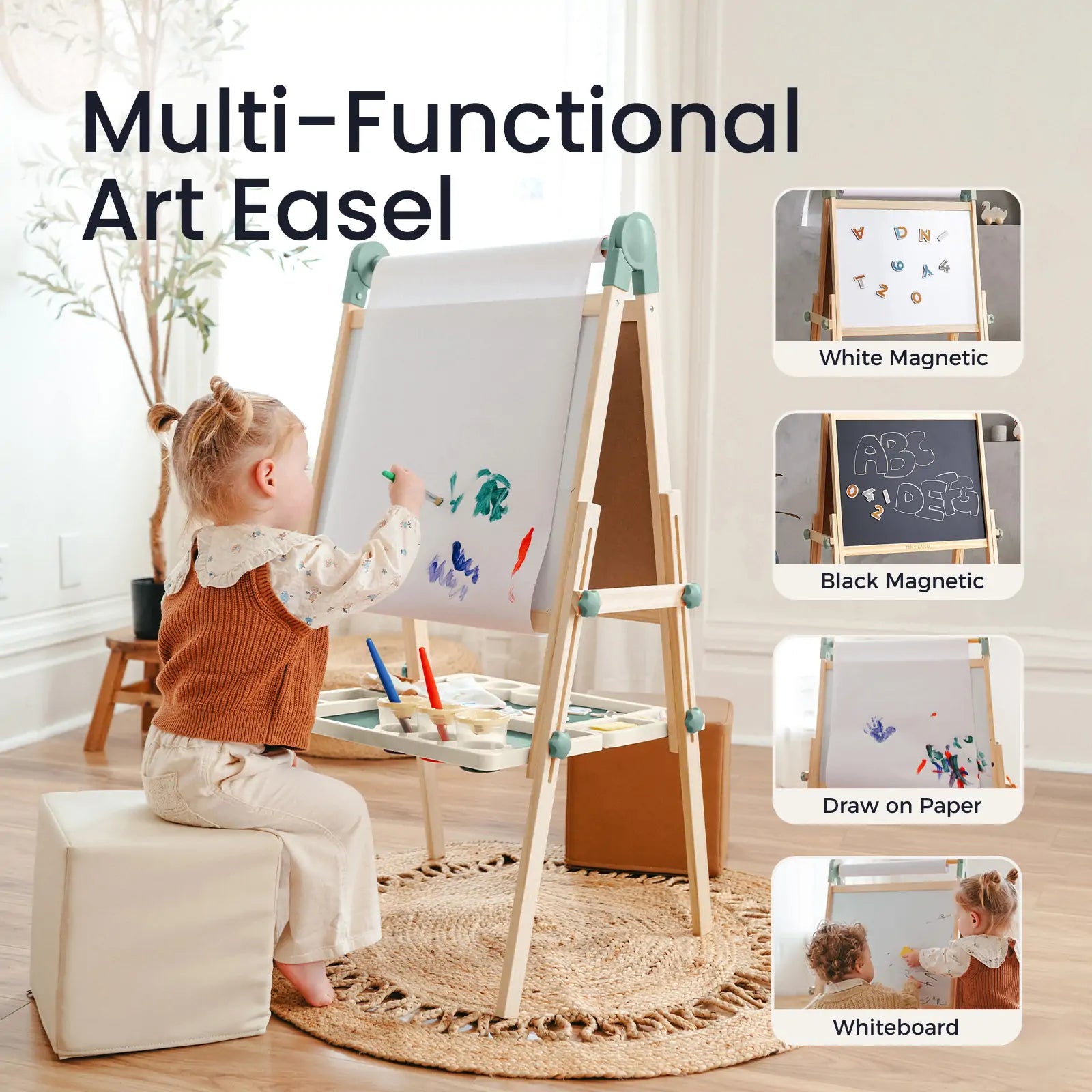 Tiny Land® Magnitales Easel For Kids - Green