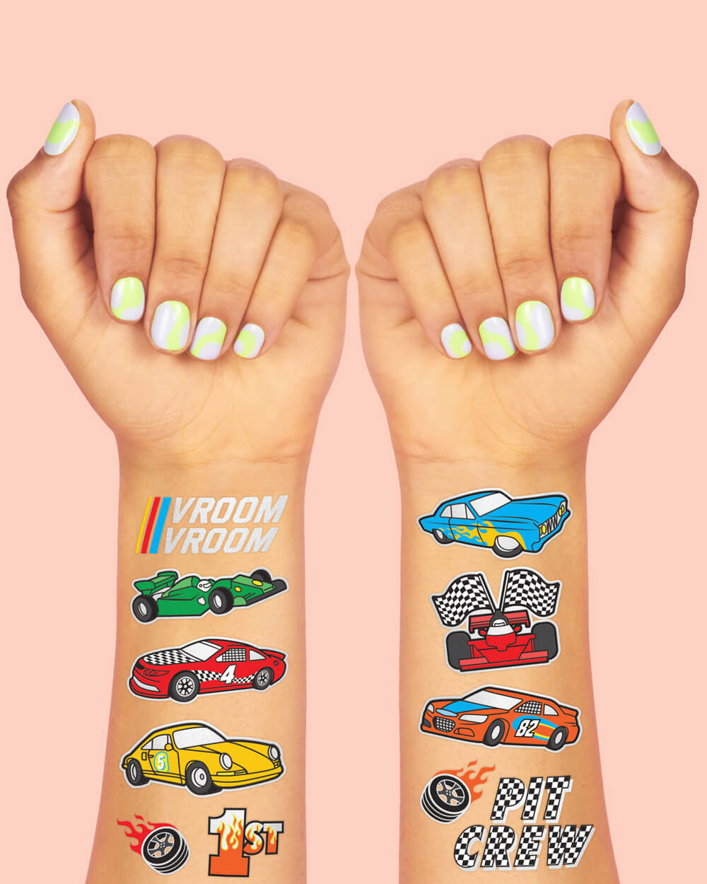 Racecar Tats - 46 Foil Temporary Tattoos