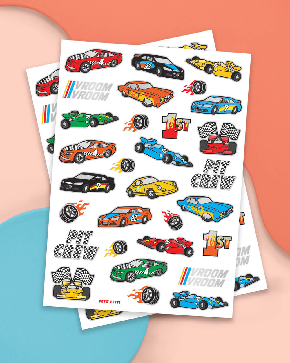 Racecar Tats - 46 Foil Temporary Tattoos